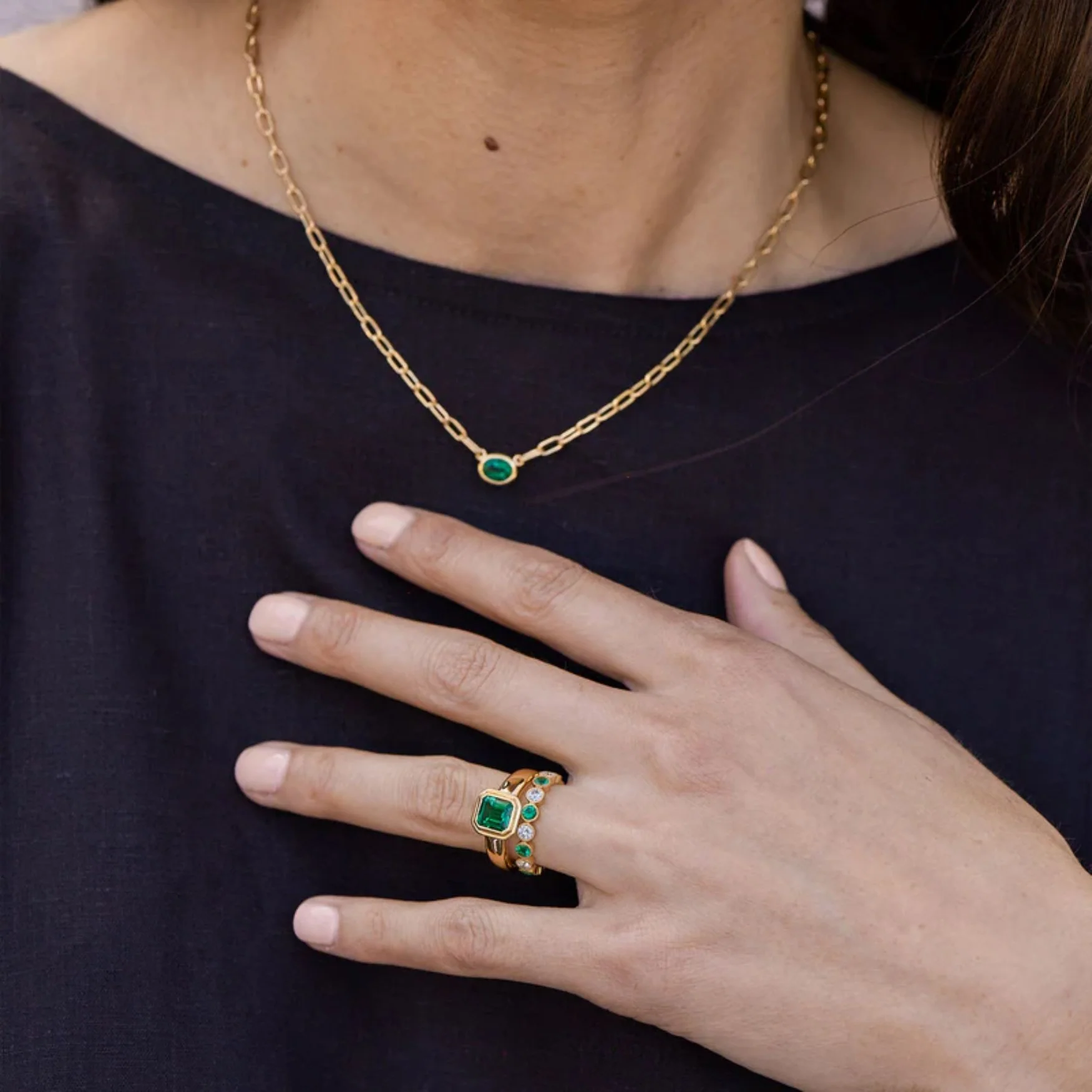 Leah Emerald Necklace - Image 2