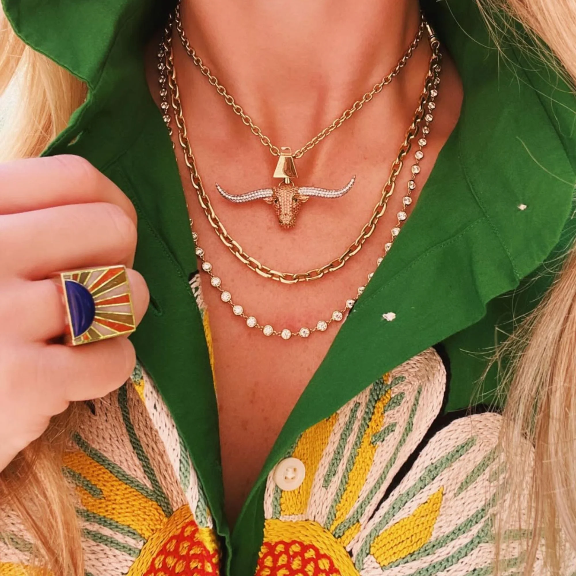 Longhorn Sapphire Pendant Necklace - Image 2