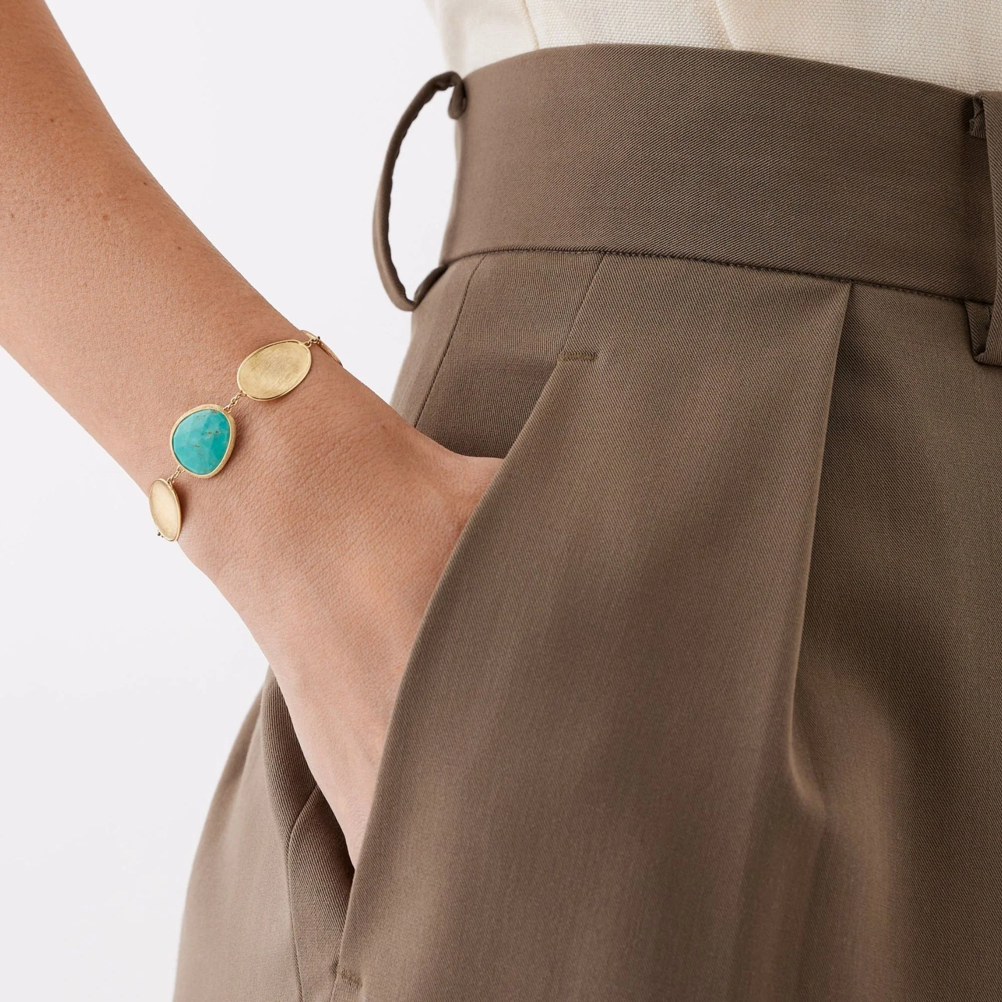 Lunaria Collection Gold & Turquoise Bracelet - Image 2