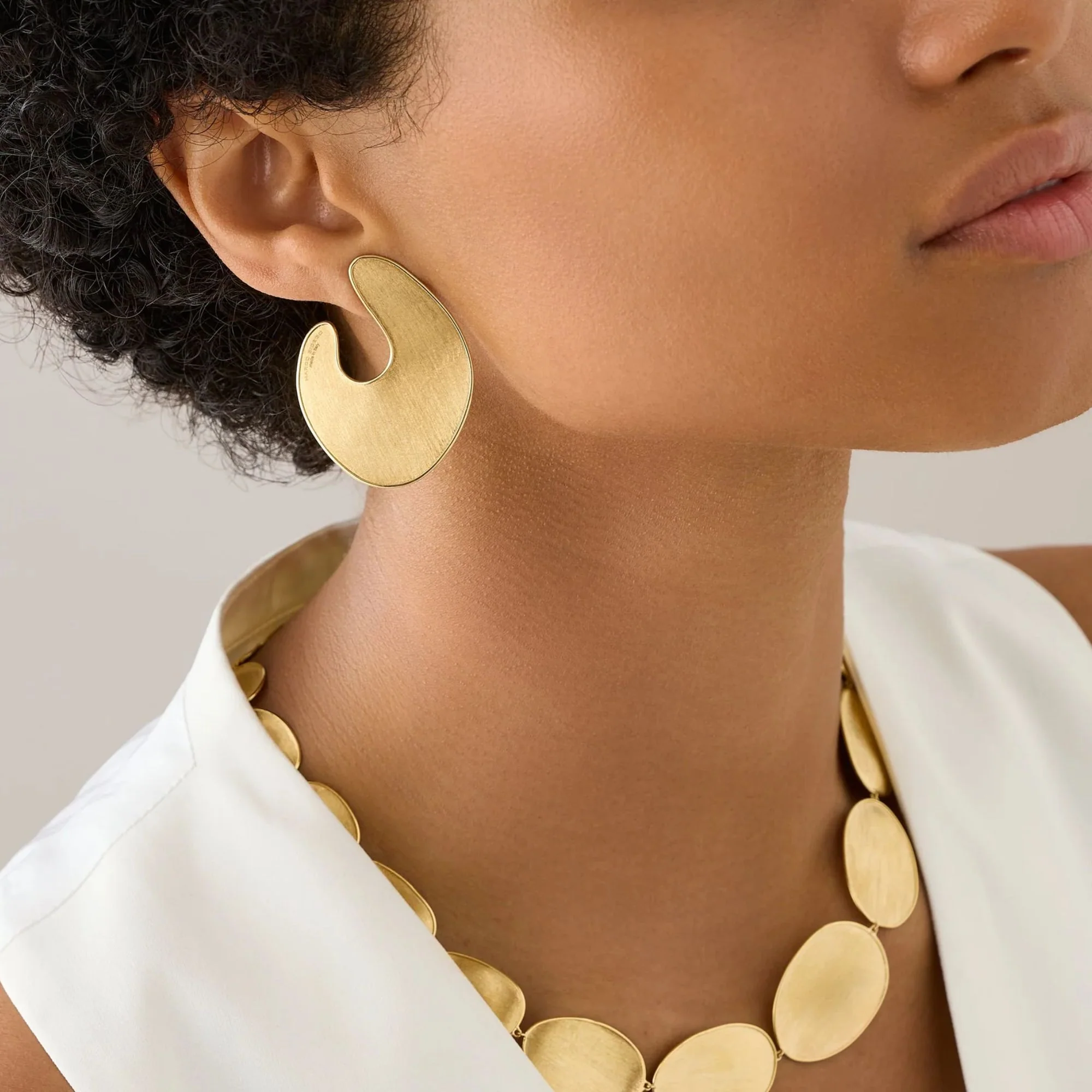 Lunaria Collection Irregular Petal Statement Earrings - Image 2