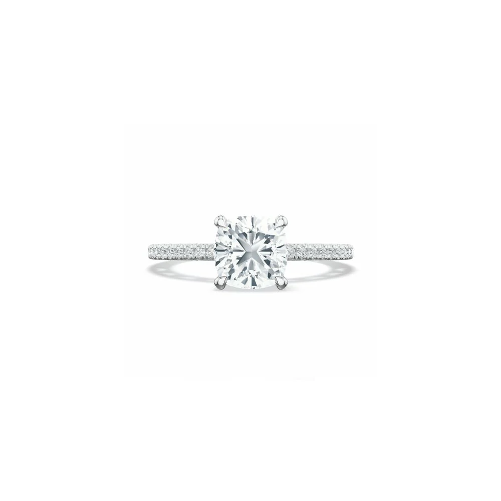 Lunetta Crescent Solitaire Engagement Ring with Pave Diamond Band - Image 17