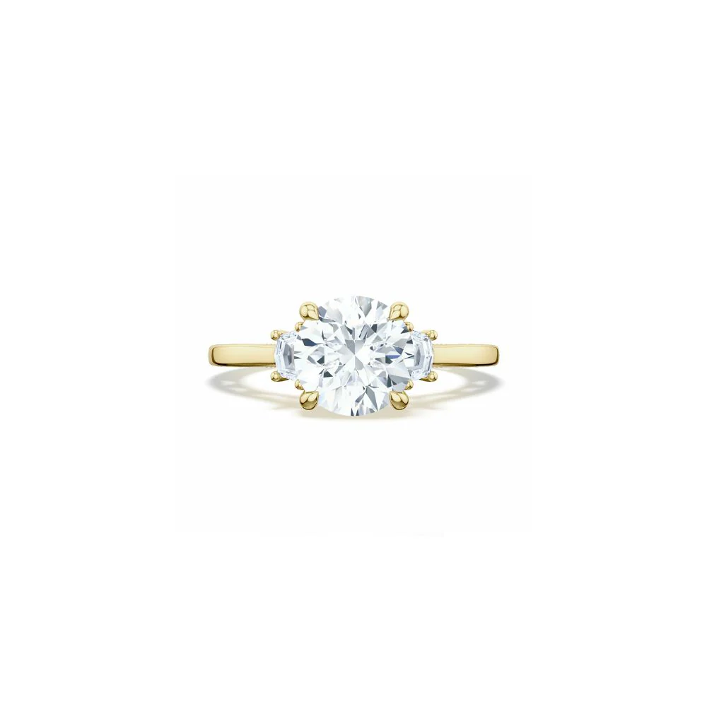 Lunetta Crescent Three Stone Engagement Ring - Image 10