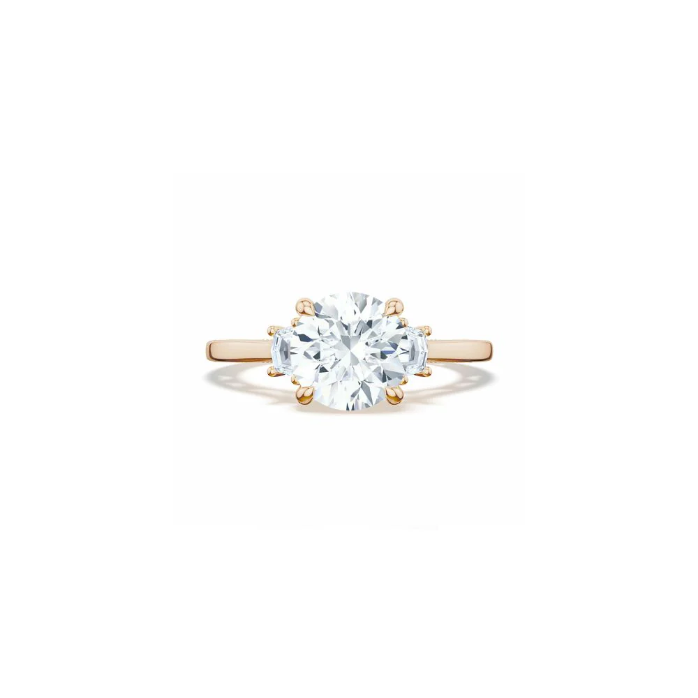 Lunetta Crescent Three Stone Engagement Ring - Image 11