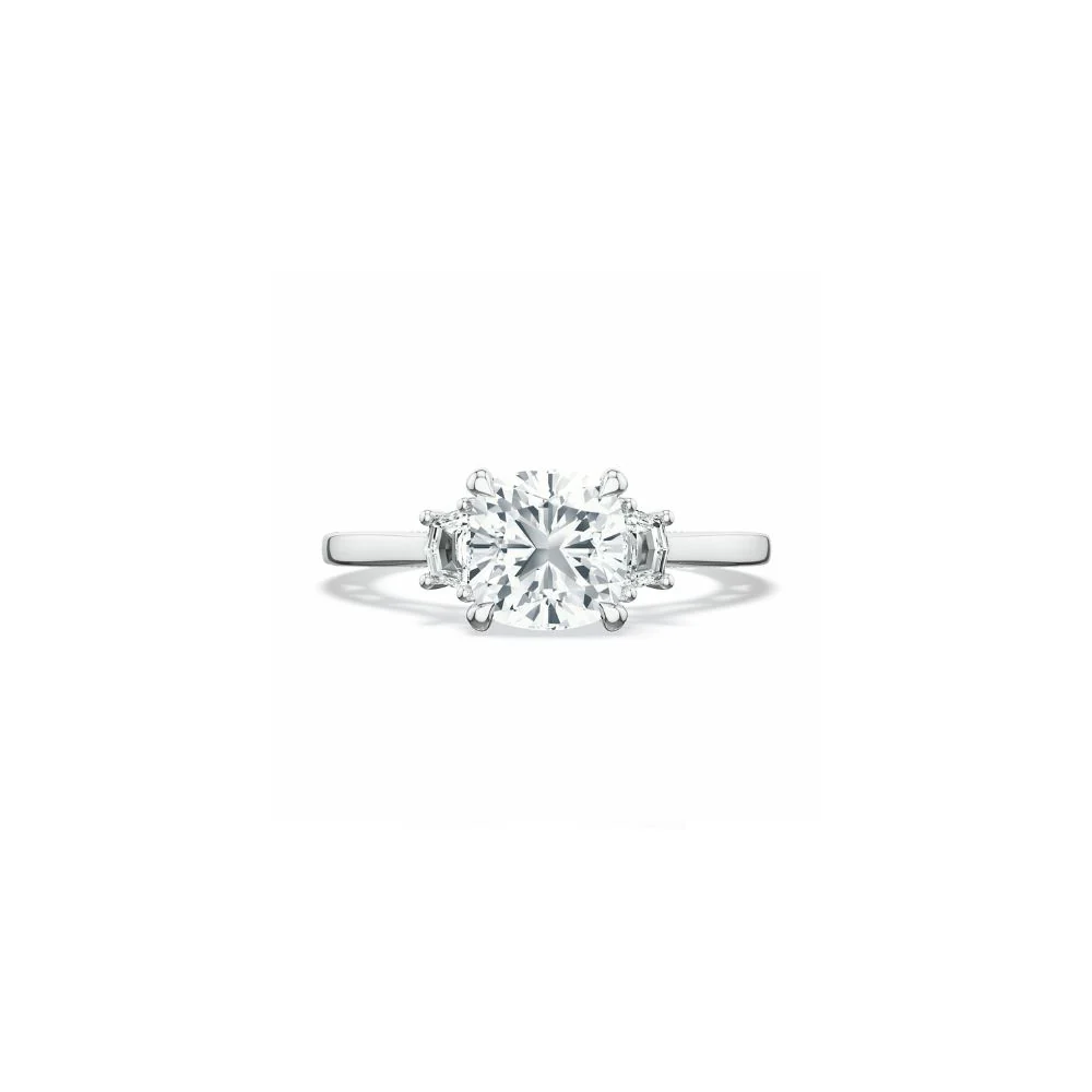 Lunetta Crescent Three Stone Engagement Ring - Image 15
