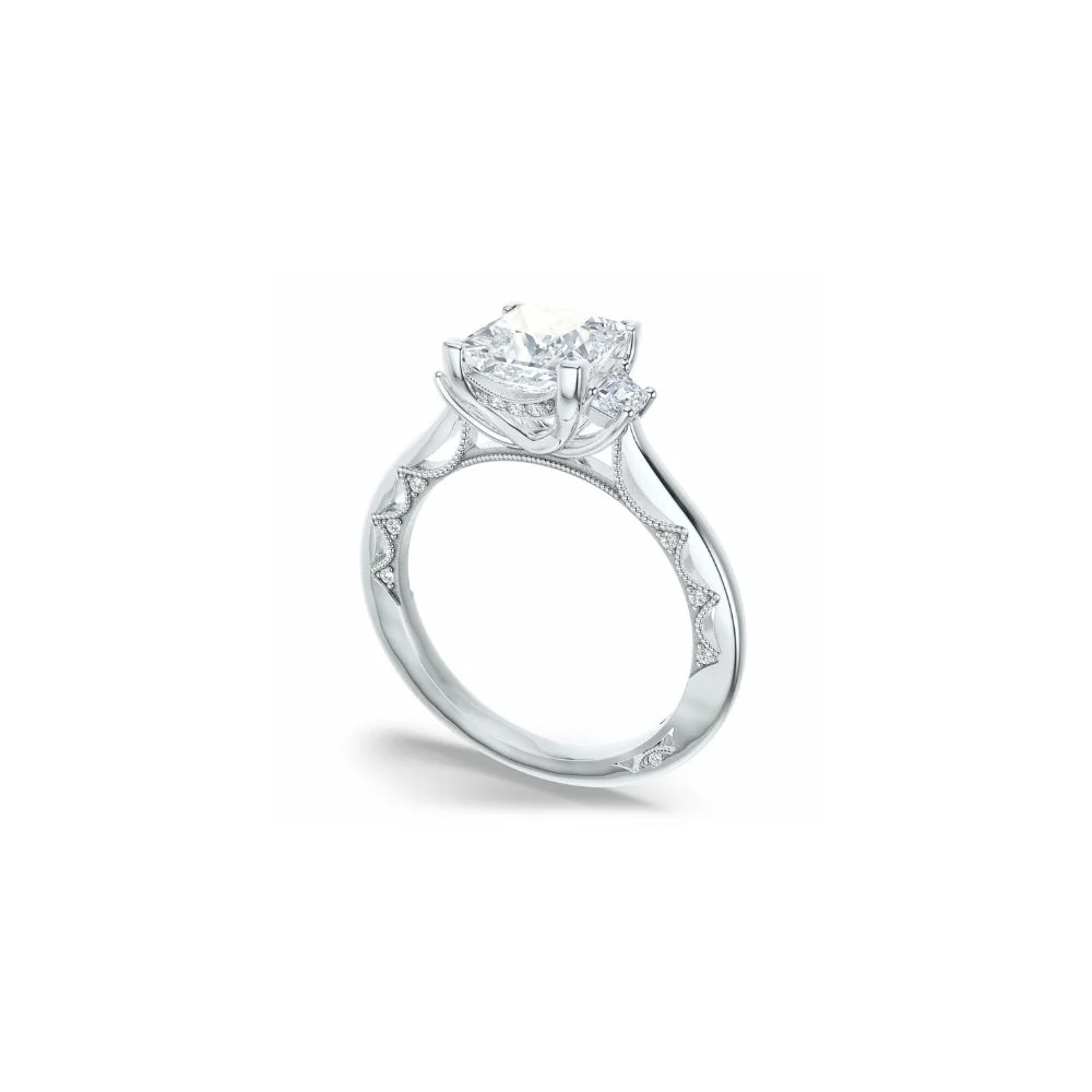 Lunetta Crescent Three Stone Engagement Ring - Image 2