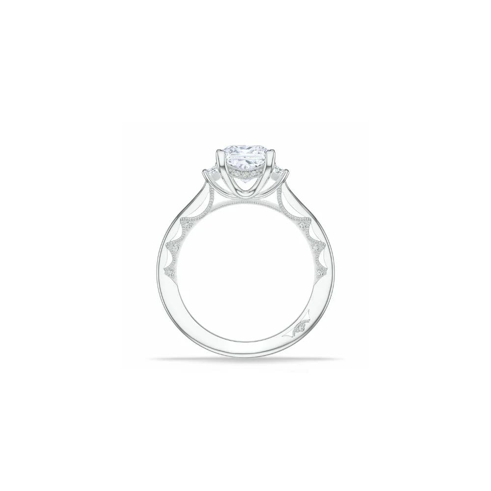 Lunetta Crescent Three Stone Engagement Ring - Image 3