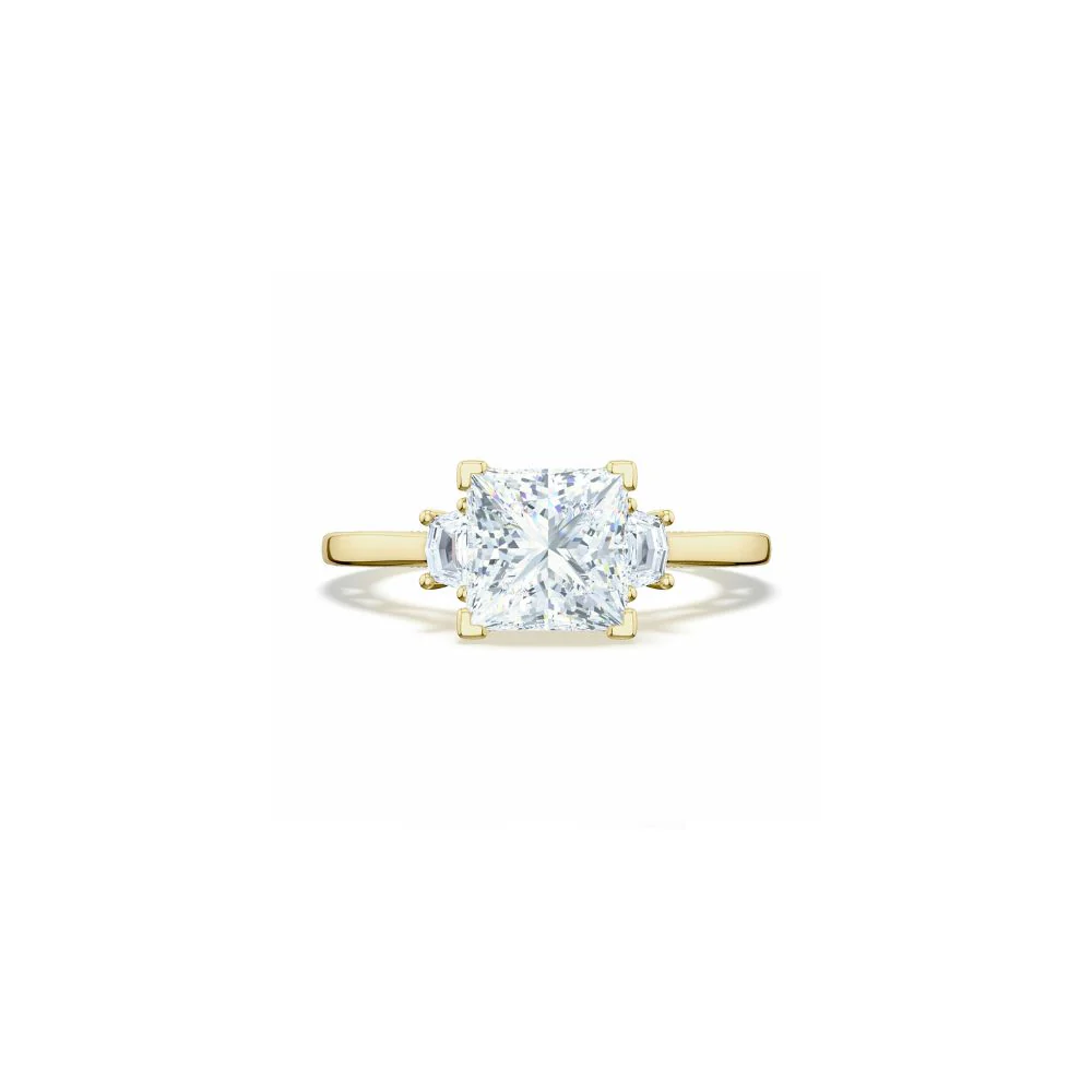 Lunetta Crescent Three Stone Engagement Ring - Image 5