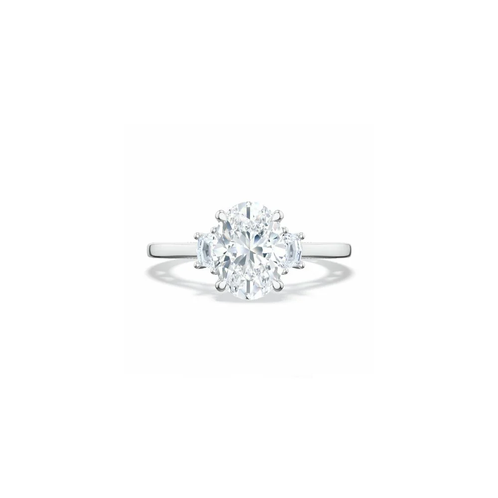 Lunetta Crescent Three Stone Engagement Ring - Image 6