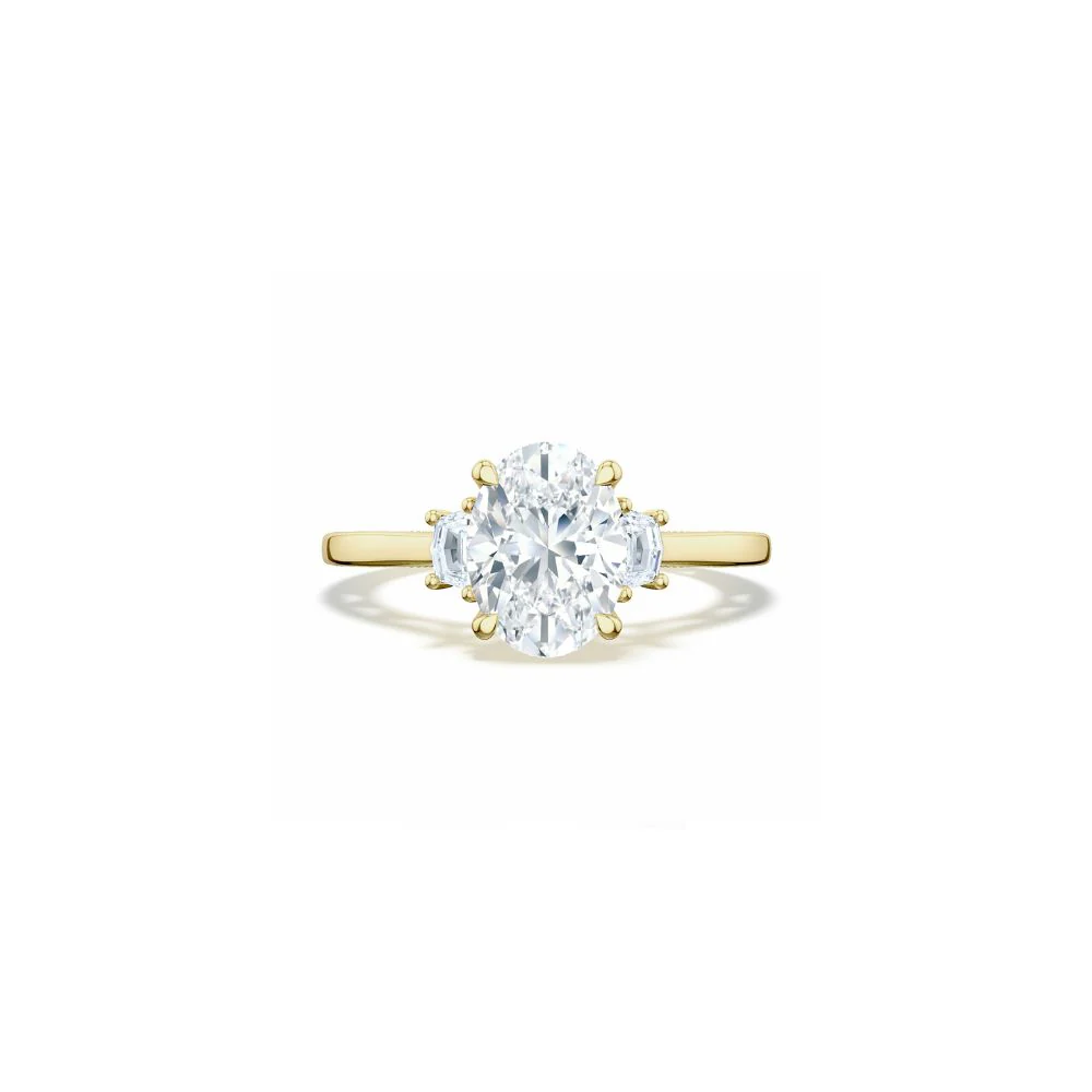 Lunetta Crescent Three Stone Engagement Ring - Image 7