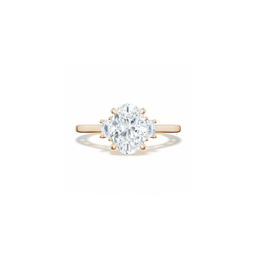 Lunetta Crescent Three Stone Engagement Ring - Image 8