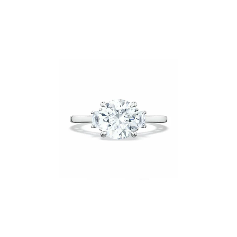Lunetta Crescent Three Stone Engagement Ring - Image 9