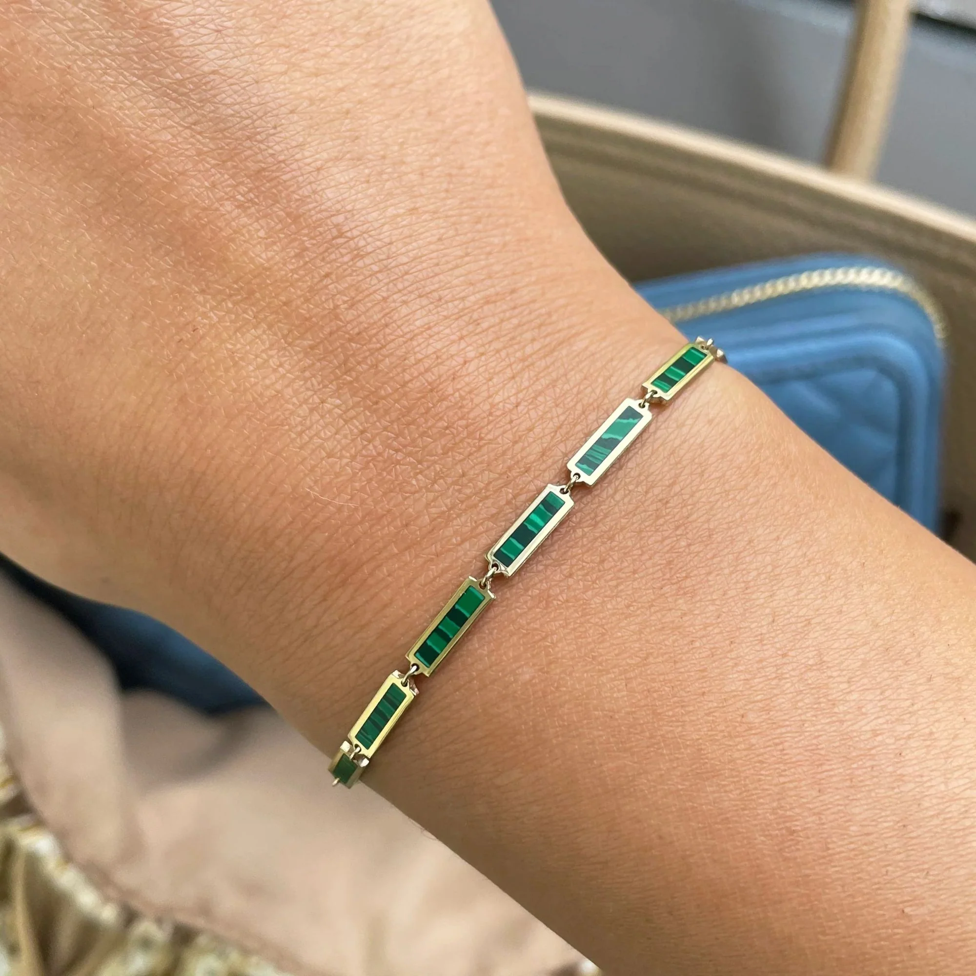 Malachite Bar Bracelet - Image 2