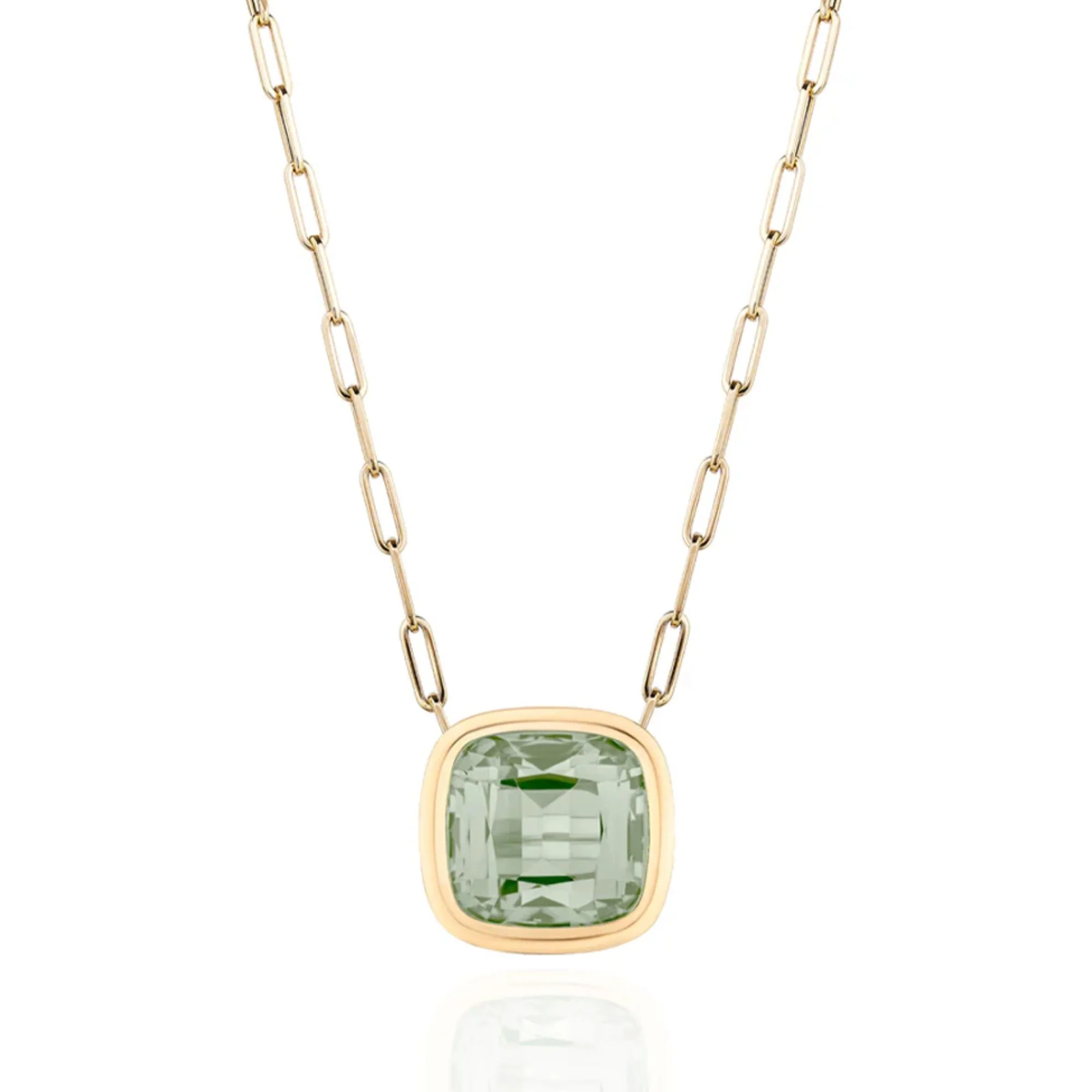 Manhattan Cushion-Cut Prasiolite Necklace - Image 2