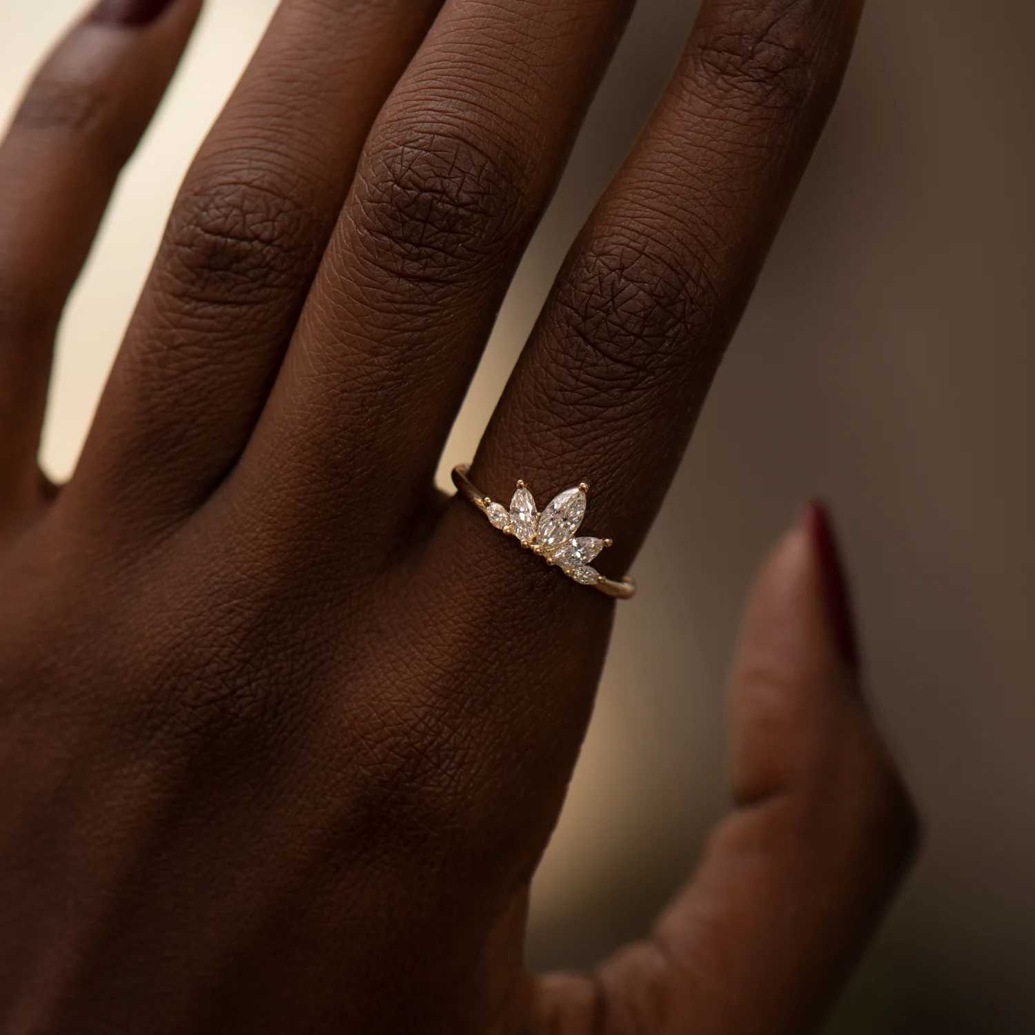 Marquise Petal Diamond Wedding Ring - Image 3