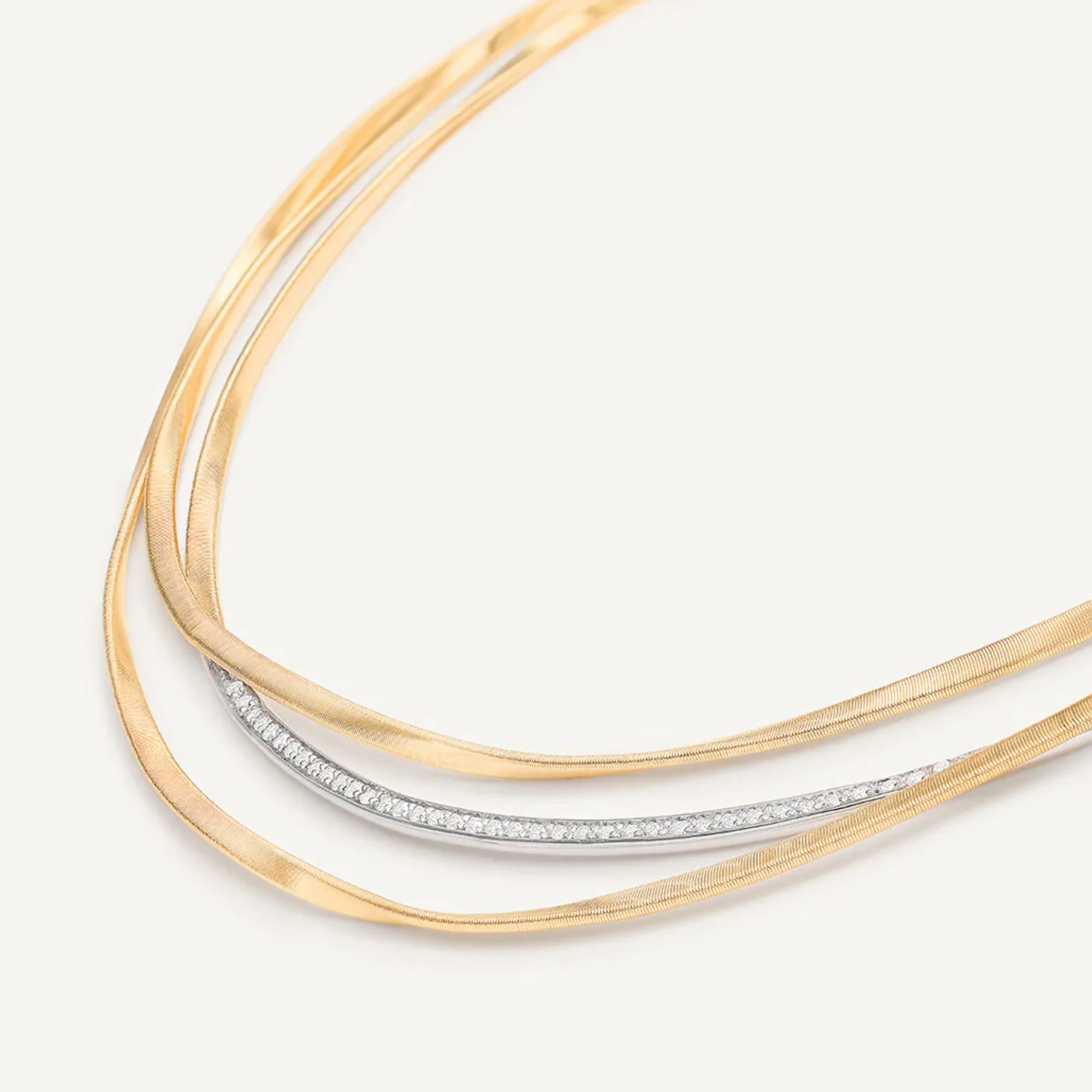 Marrakech Collection Three Strand Coil Necklace With Diamond Bar - Image 3