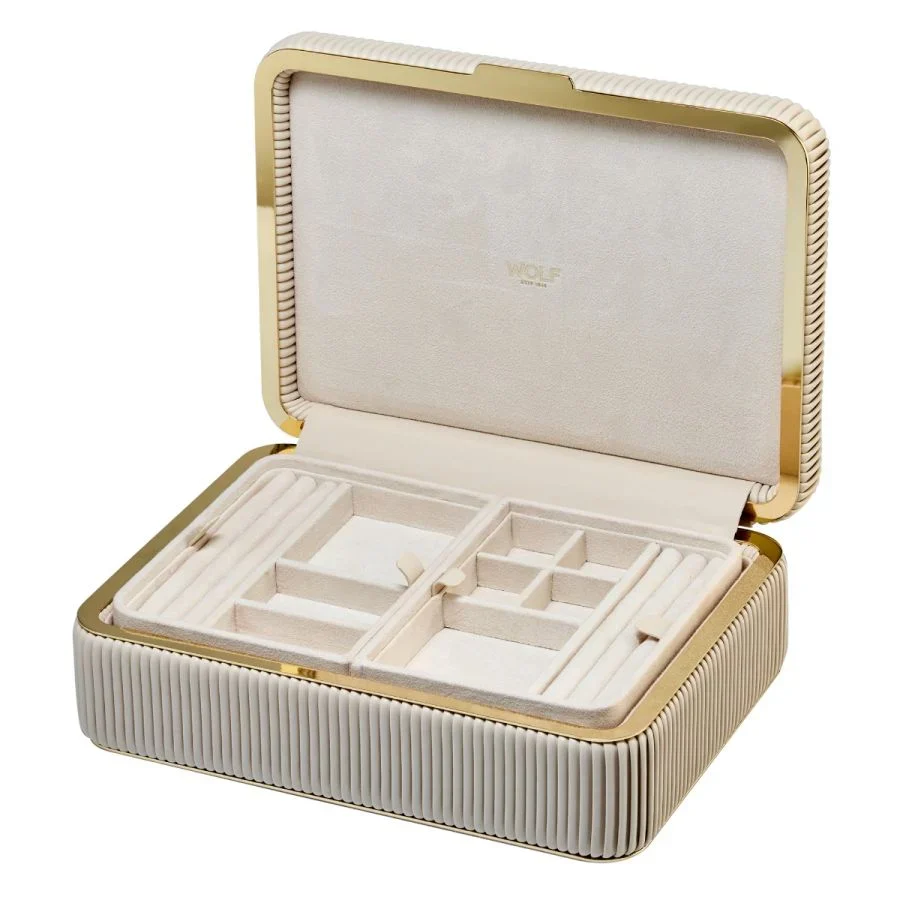 The Medium Bella Jewelry Box in Bone - Image 5