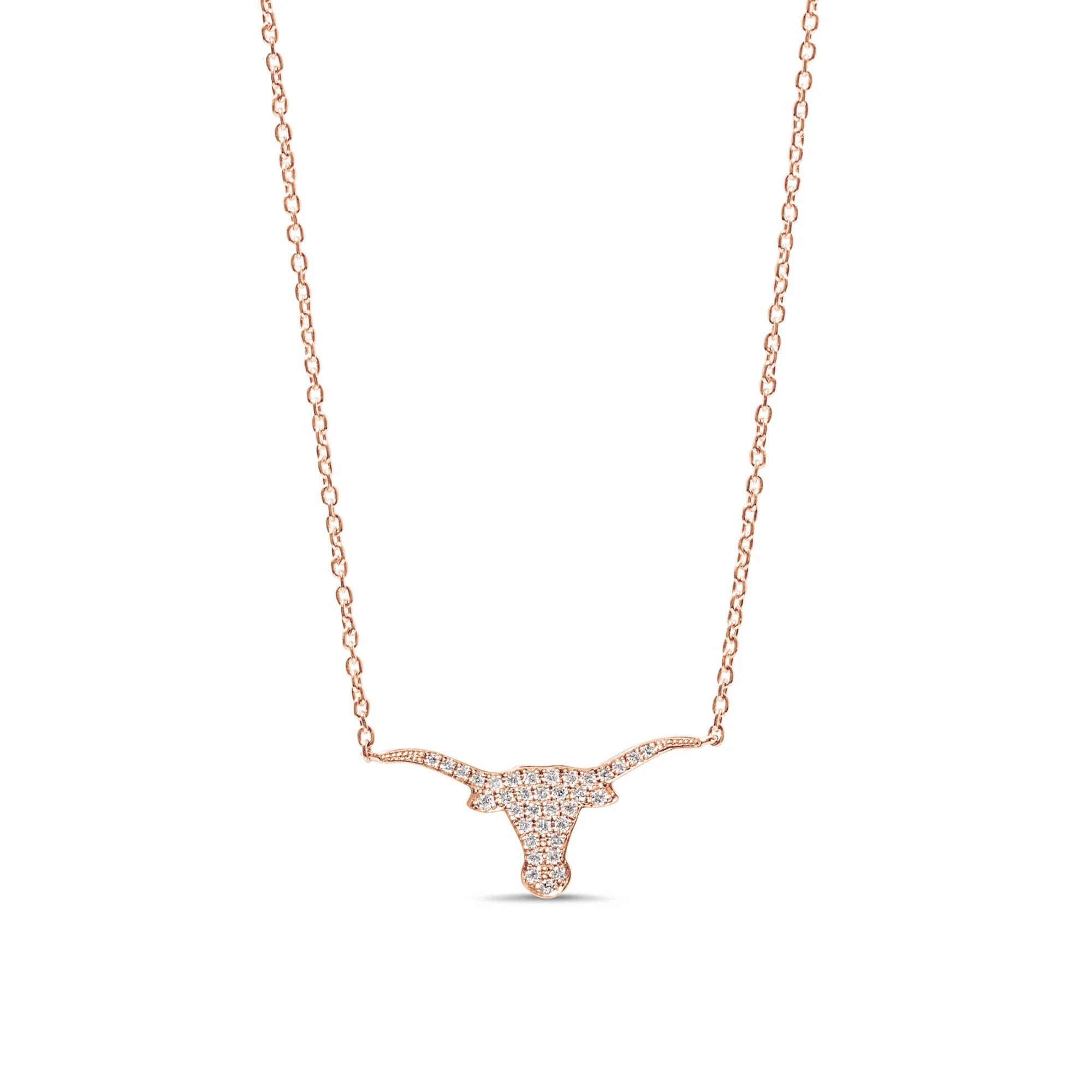Medium Pavé Diamond Longhorn Necklace - Image 3