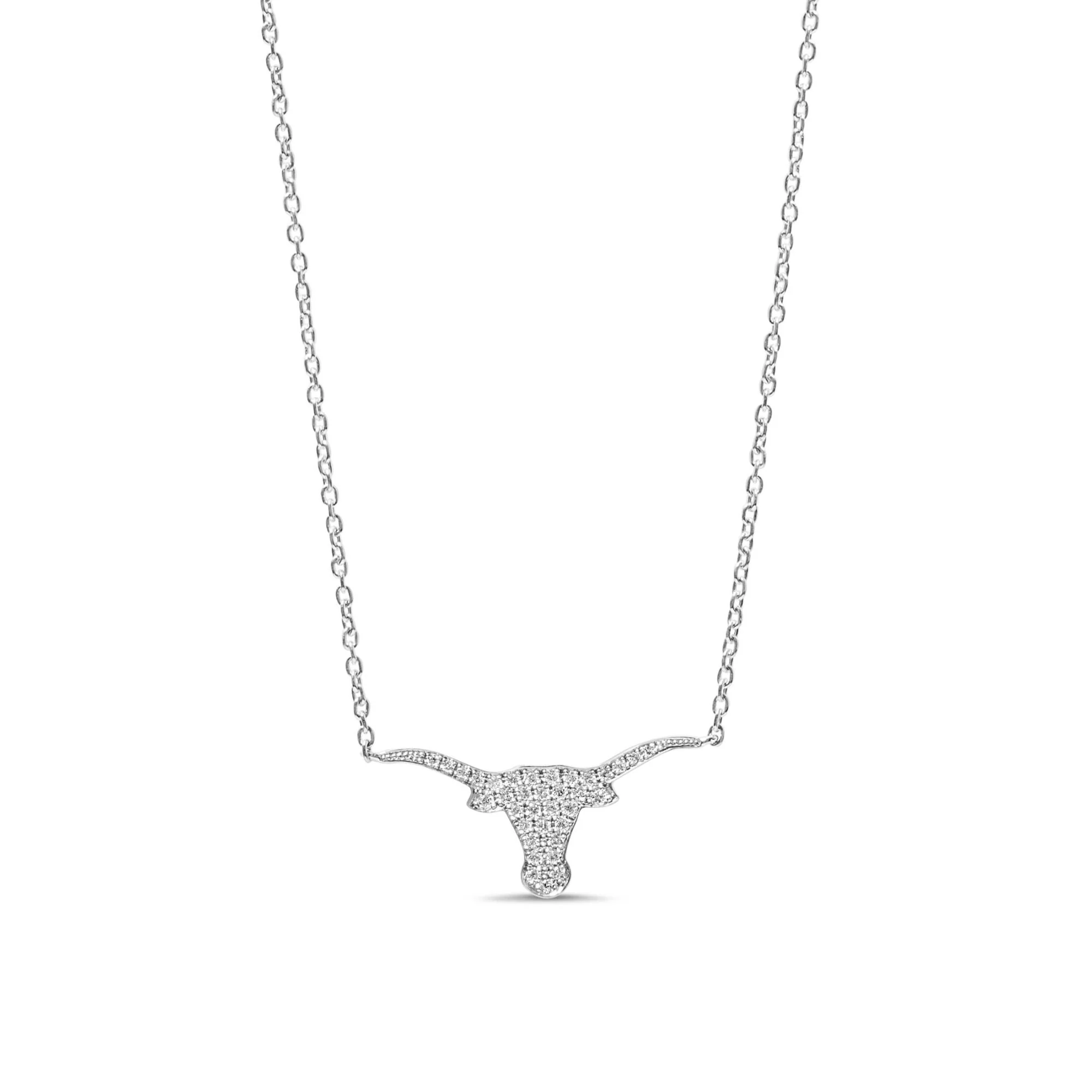 Medium Pavé Diamond Longhorn Necklace - Image 4