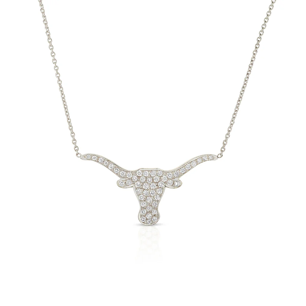 Medium Pavé Diamond Longhorn Necklace - Image 6