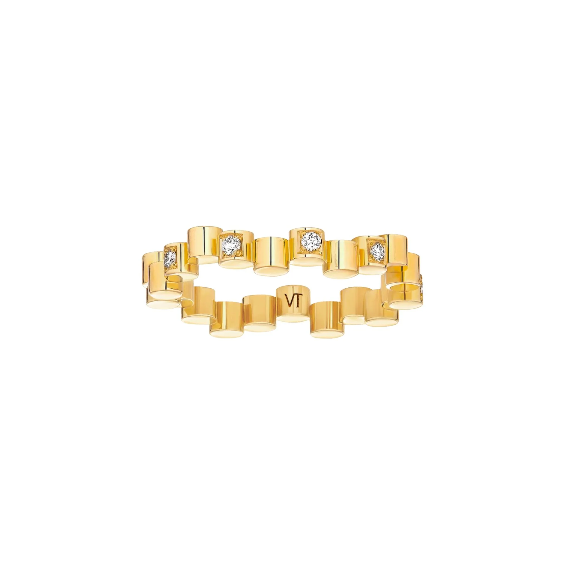 Mini Scattered Diamond Edge Ring - Image 2