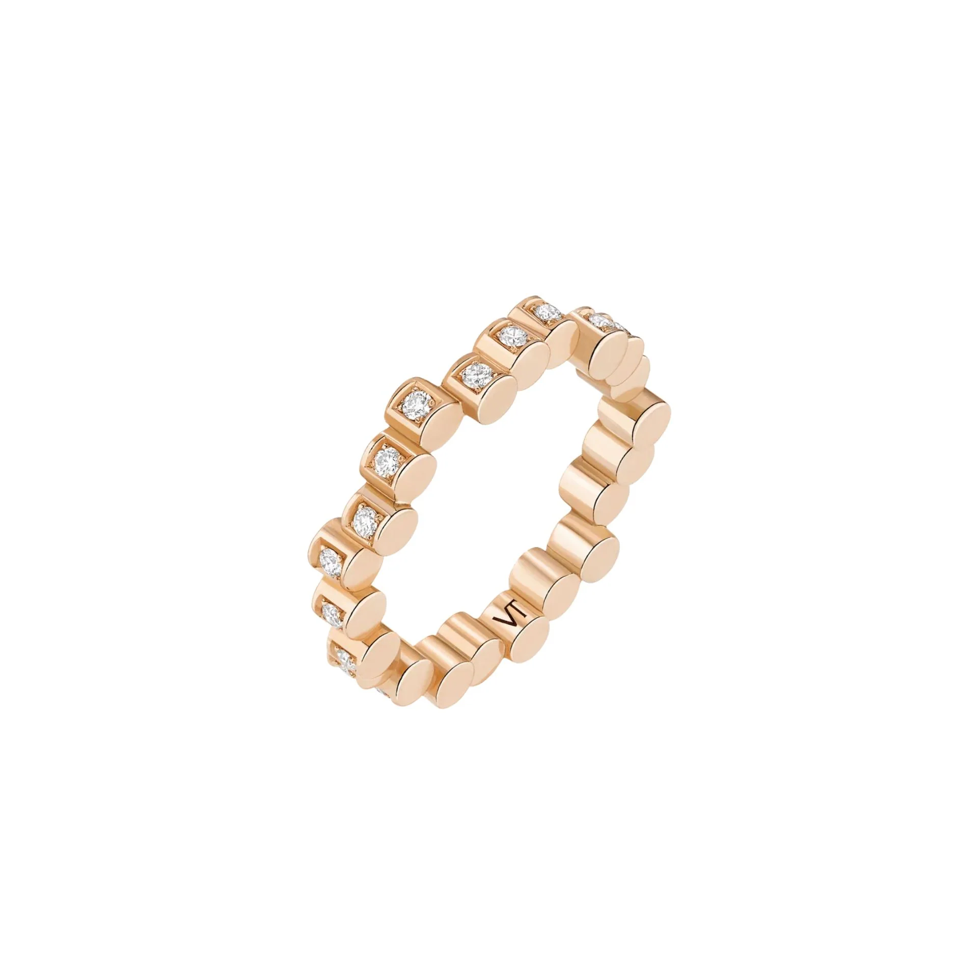 Mini Full Pavé Diamond Edge Ring - Image 4