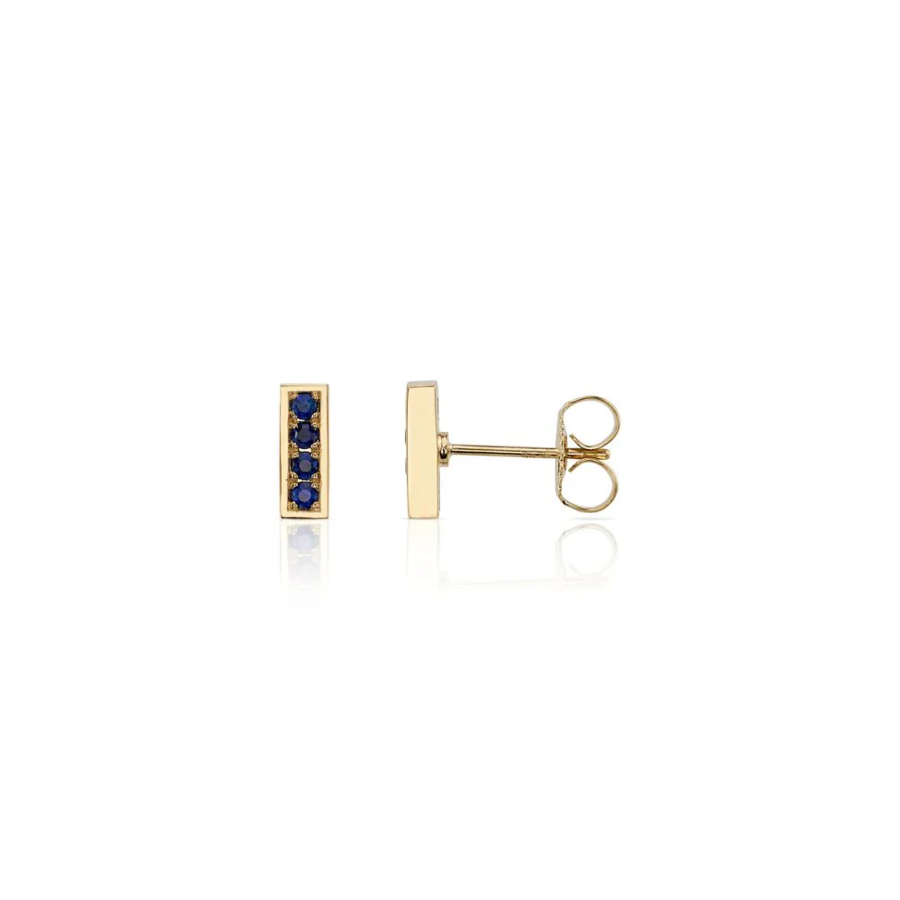 Monet Pavé Gemstone Stud Earrings - Image 2