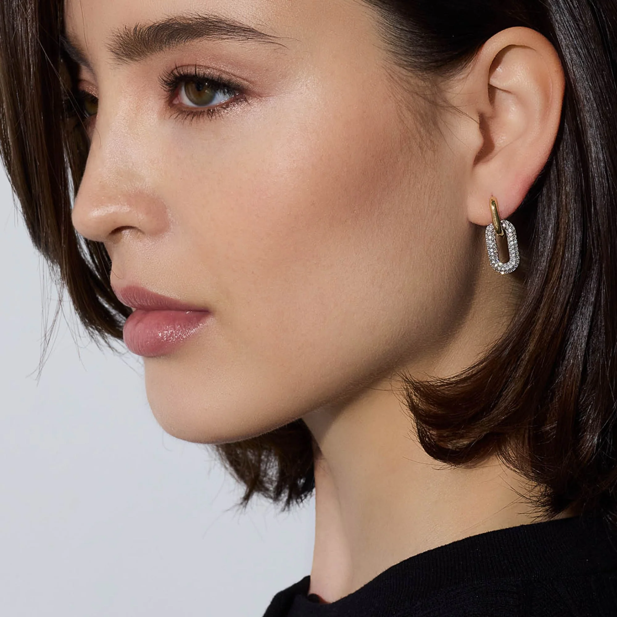 Morrell Diamond Drop Huggie Earrings - Image 2