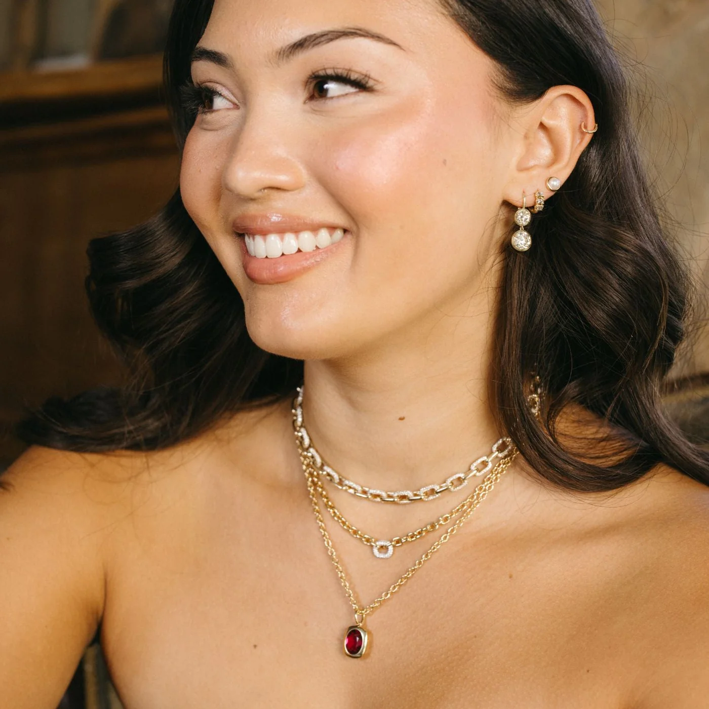 Morrell Diamond Graduated Link Necklace - Image 2