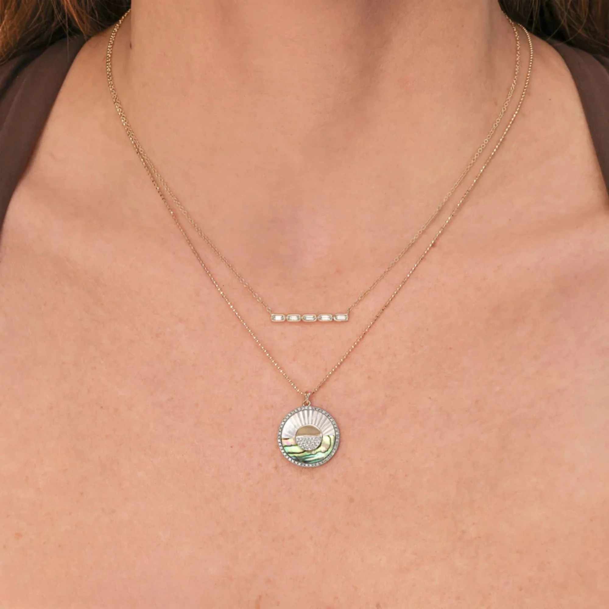 Multi Baguette Diamond Necklace - Image 2