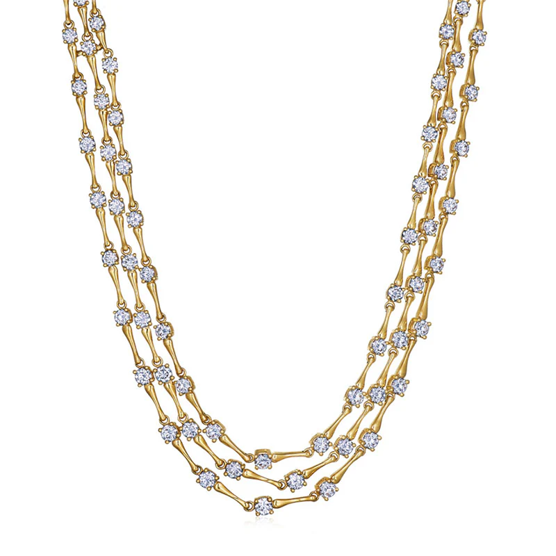 Three Strand Diamond Necklace - Image 2