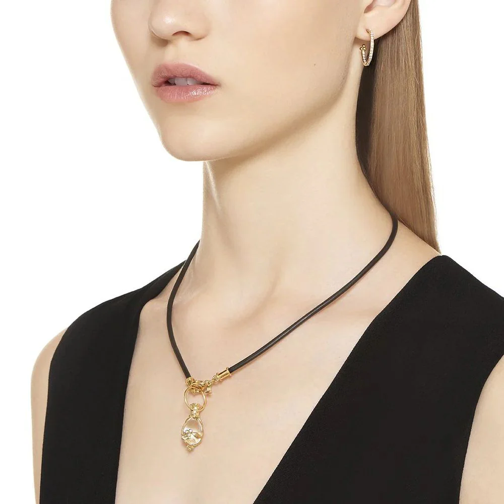 Black Leather Cord Necklace - Image 2