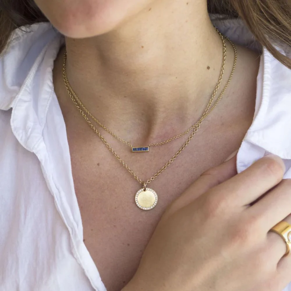 Monet Blue Sapphire Bar Necklace - Image 3