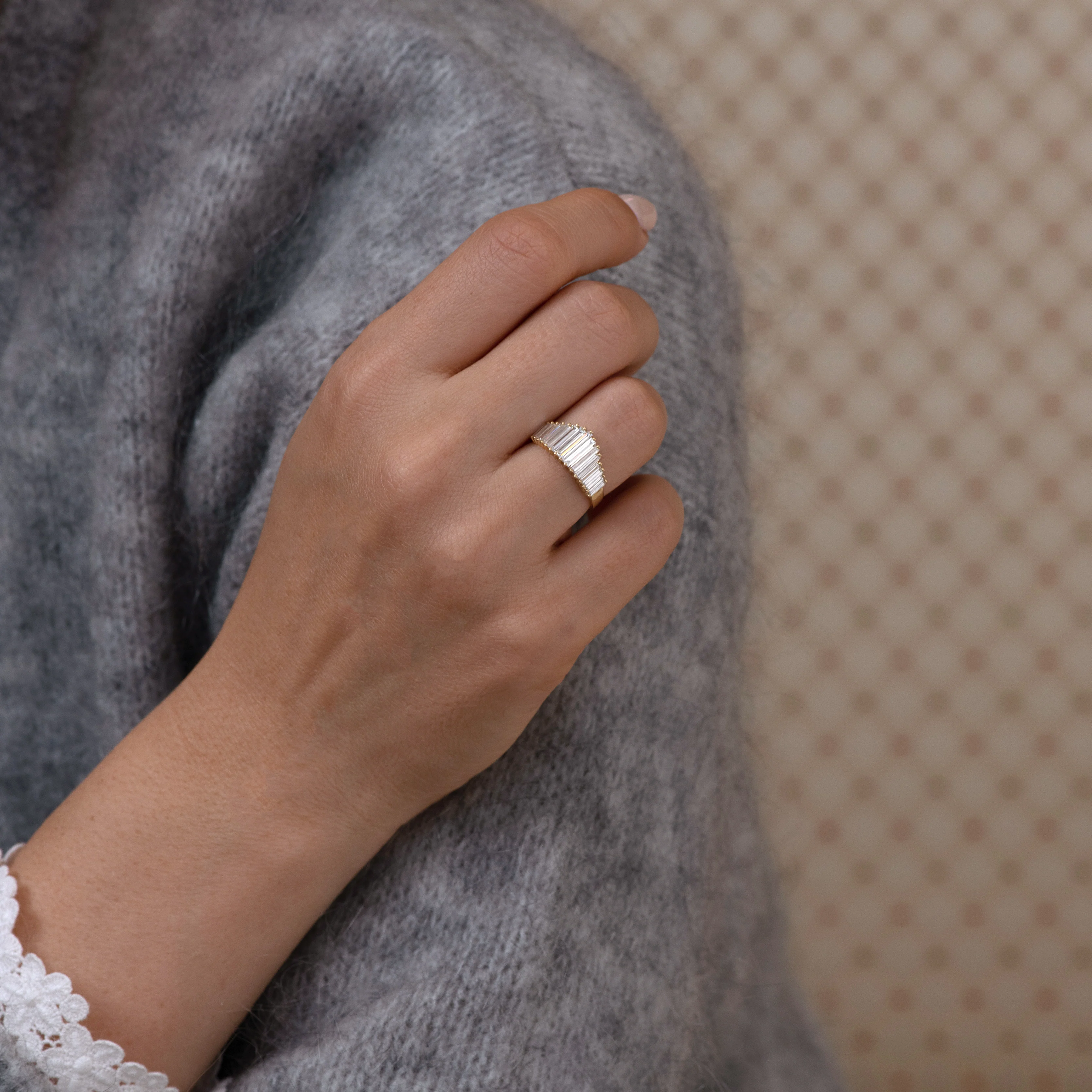 Needle Diamond Tiara Engagement Ring - Image 6