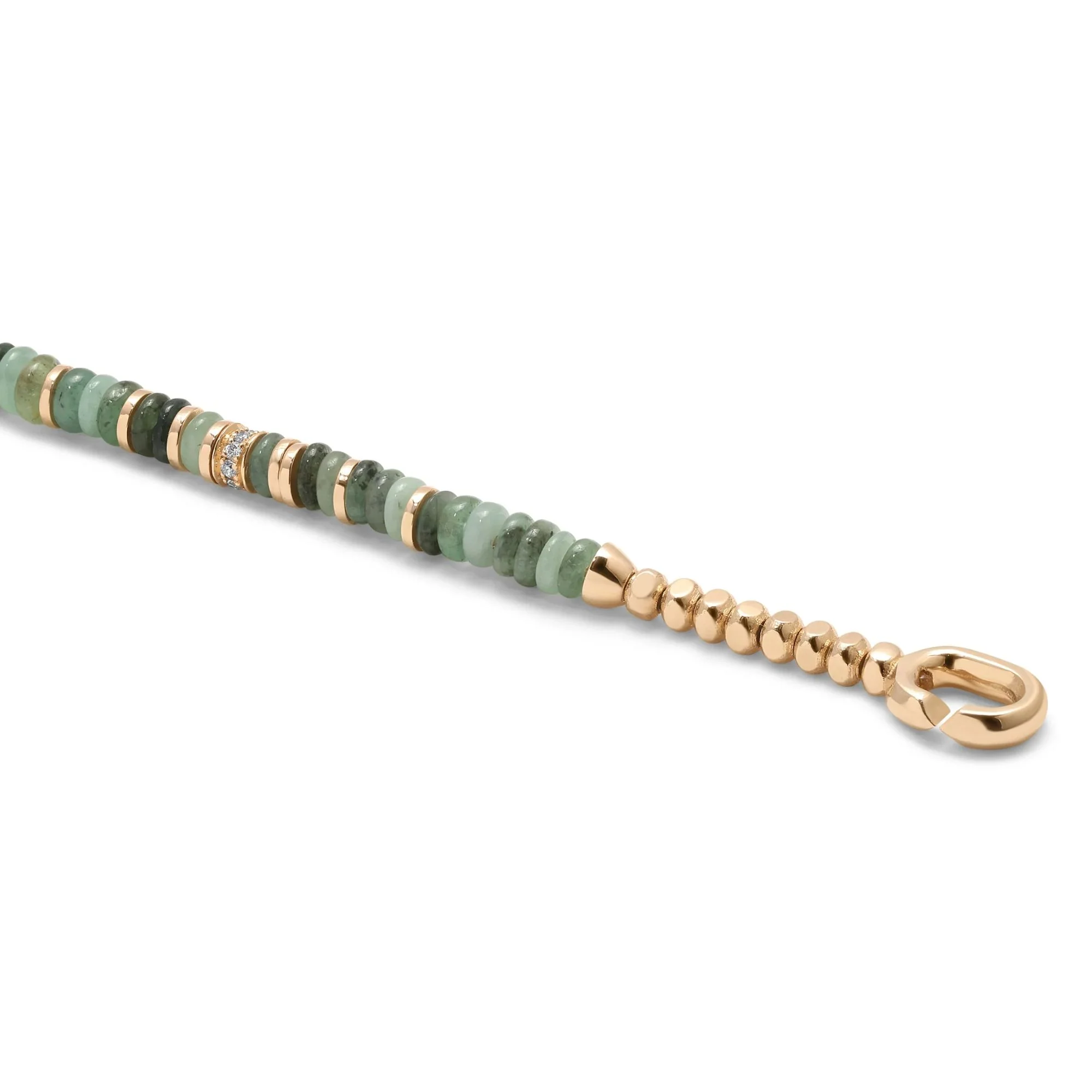 Nell Pavé Diamond and Emerald Beaded Bracelet - Image 3