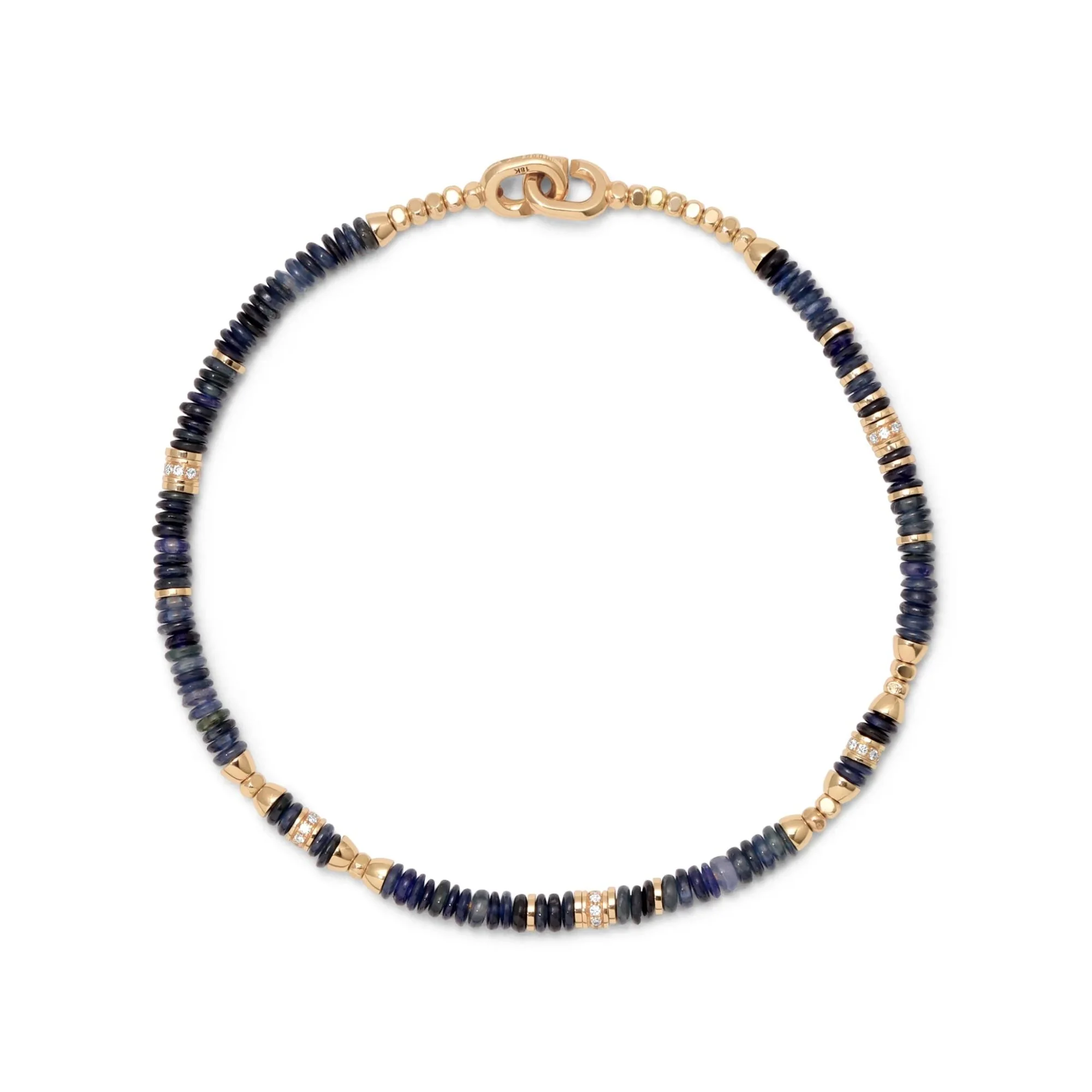 Nell Pavé Diamond and Sapphire Beaded Bracelet - Image 4
