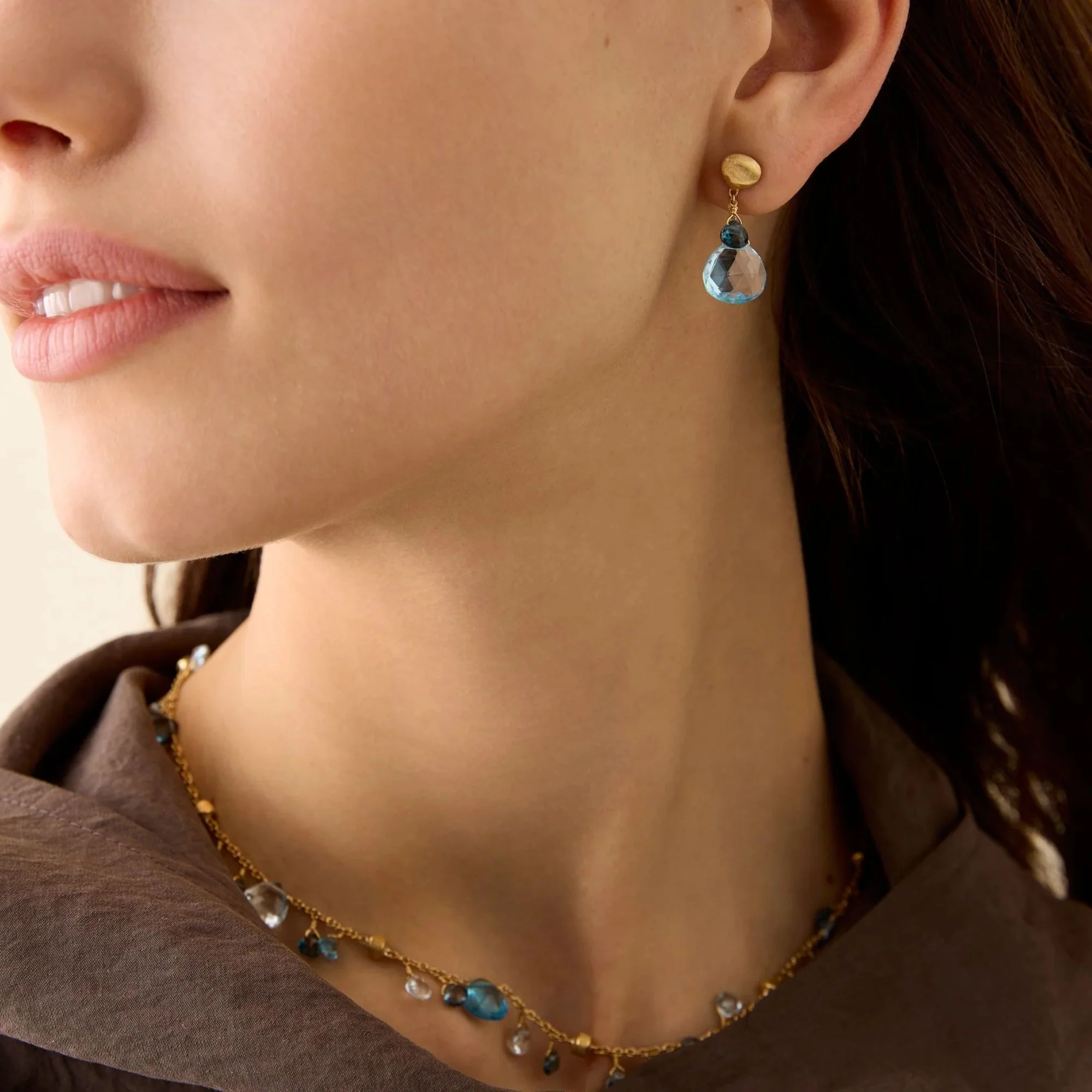 Paradise Collection Blue Topaz Drop Earrings - Image 2