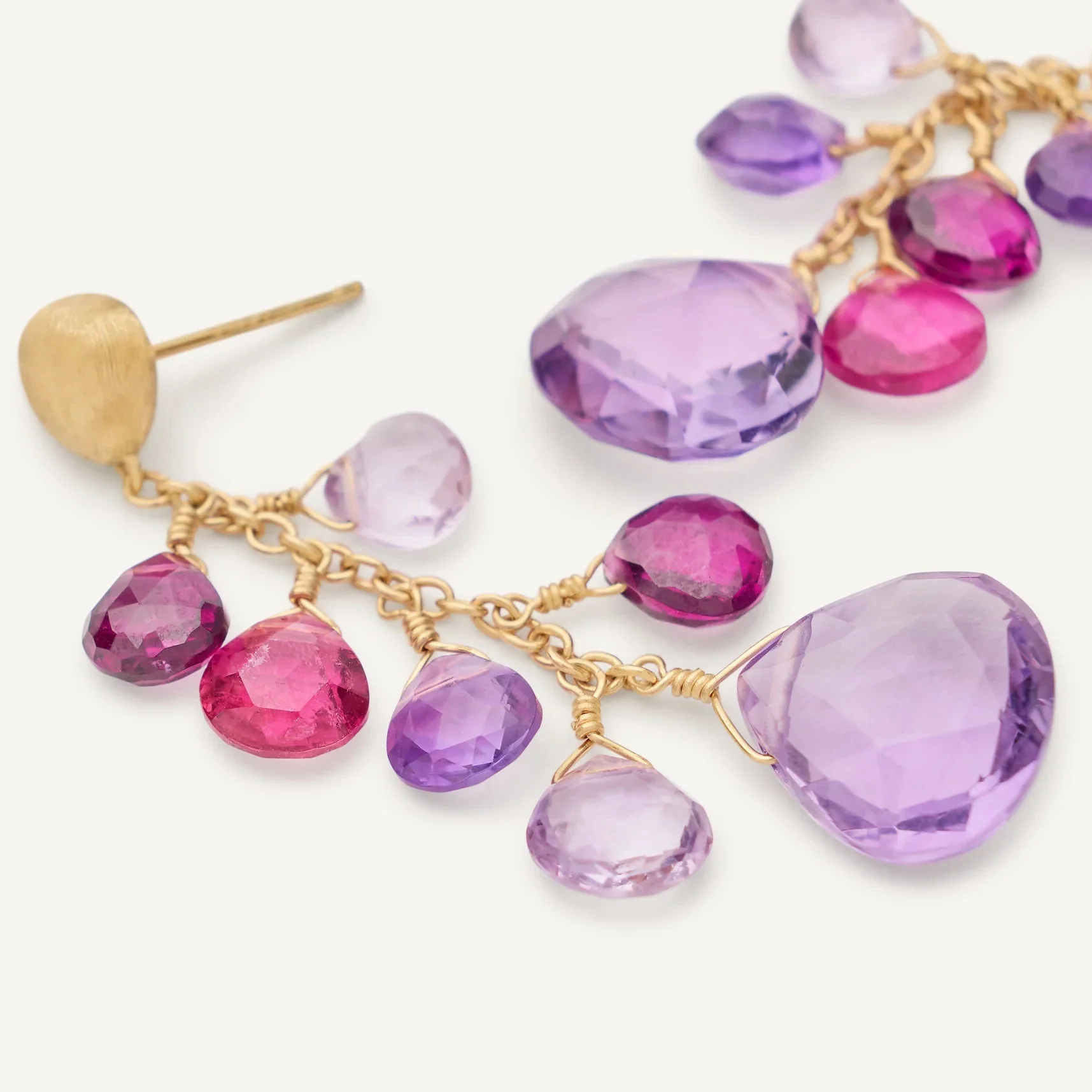 Paradise Collection Multi-Strand Earrings with Amethyst and Pink Tourmaline - Image 3
