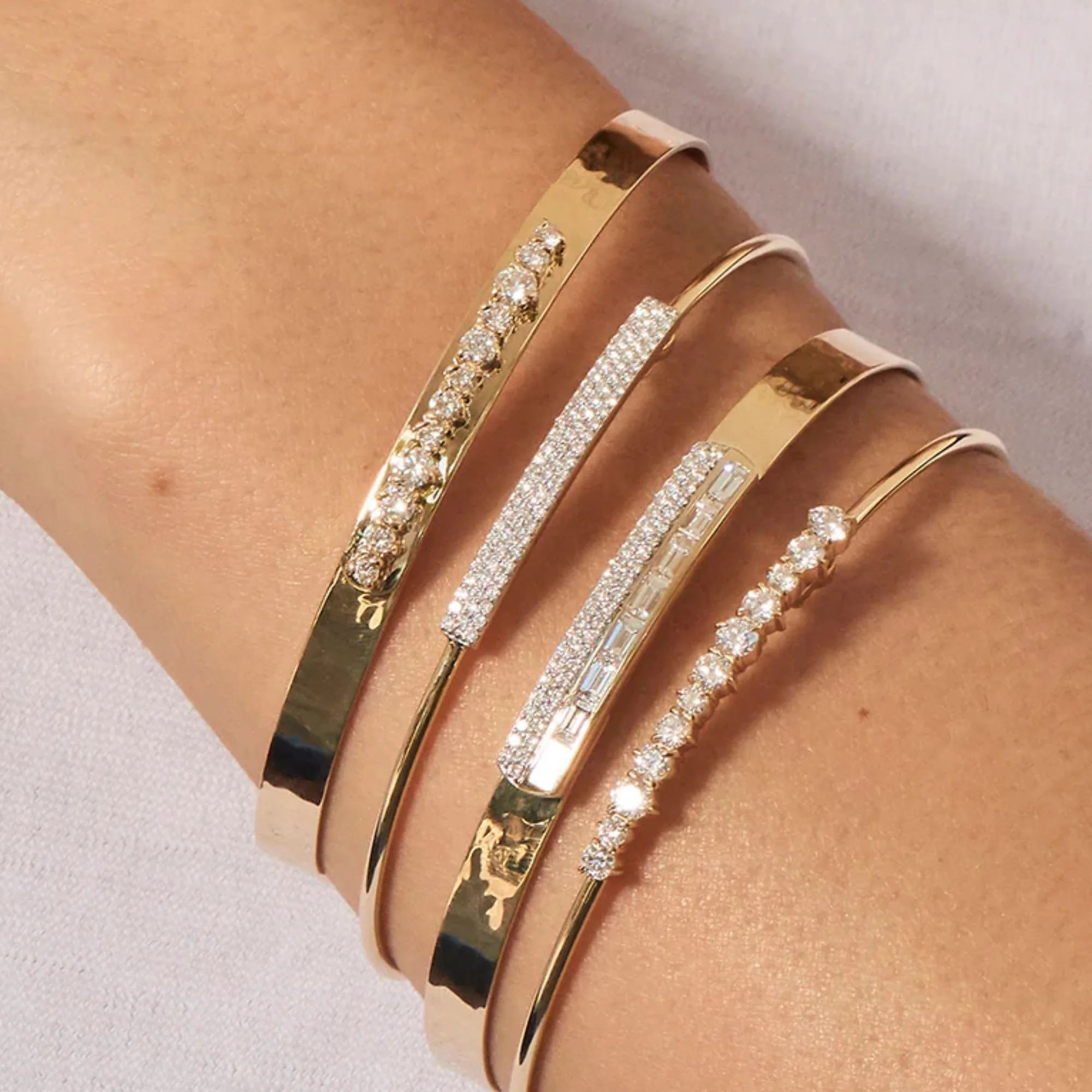 Pavé Diamond Bar Bangle - Image 2