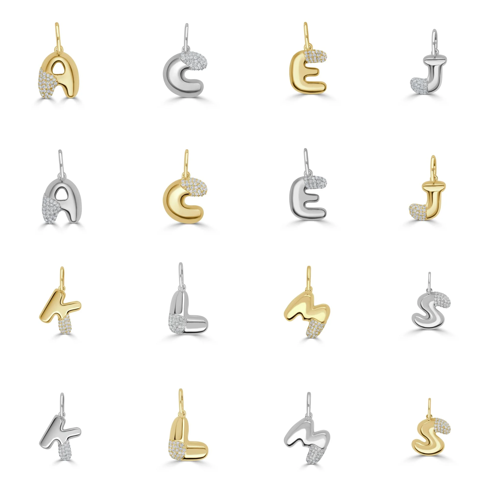 Pavé Diamond Bubble Letter Charm - Image 2