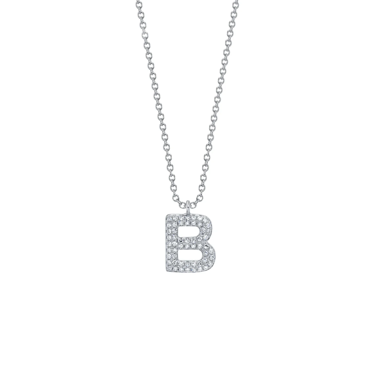 Pavé Diamond Initial Necklace - Image 3