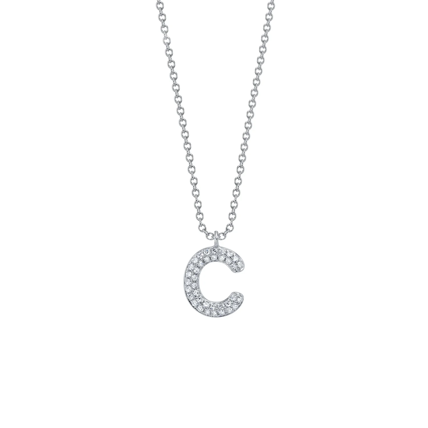 Pavé Diamond Initial Necklace - Image 4