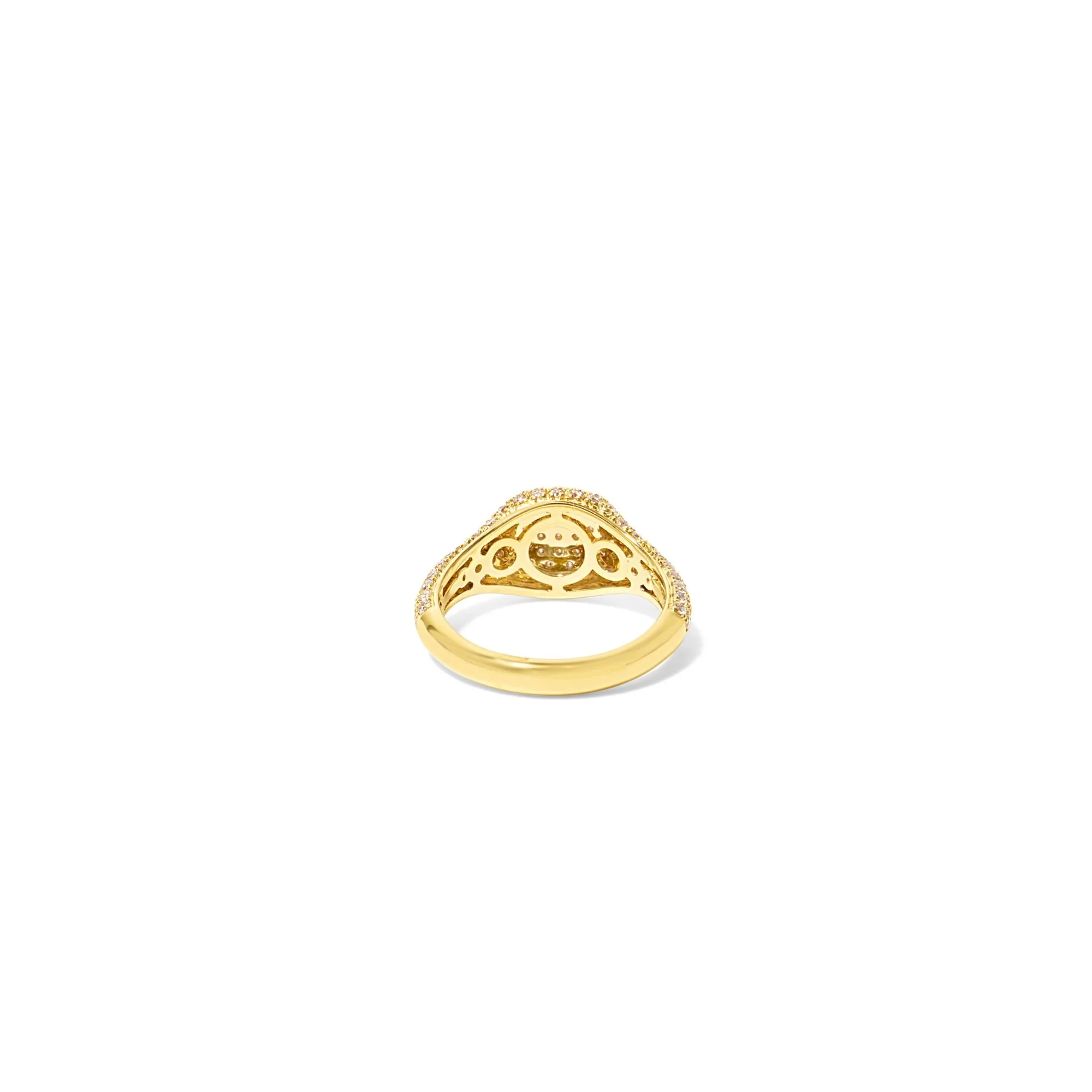 Pavé Diamond Signet Pinky Ring - Image 3