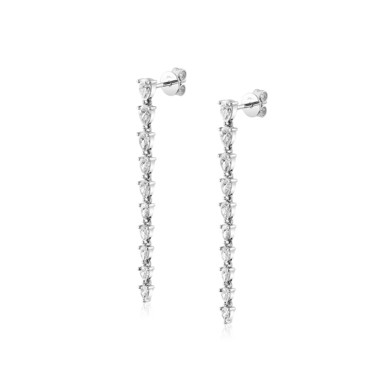 Pear Diamond Line Drop Earrings - Image 4
