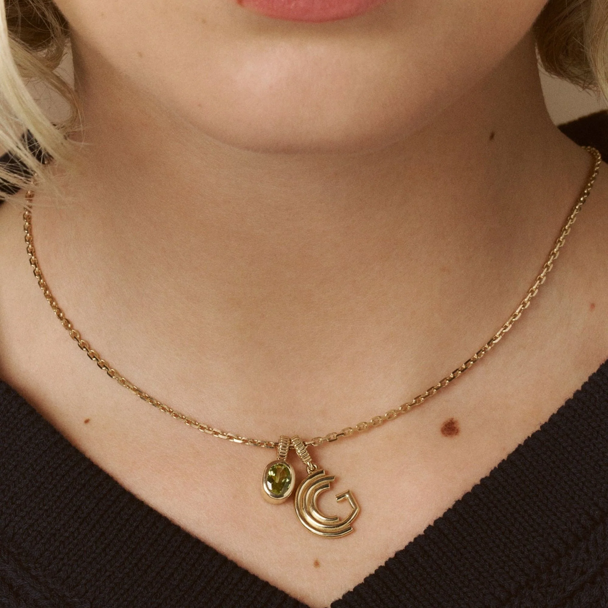 Peridot Bezel Set Birthstone Charm - Image 3
