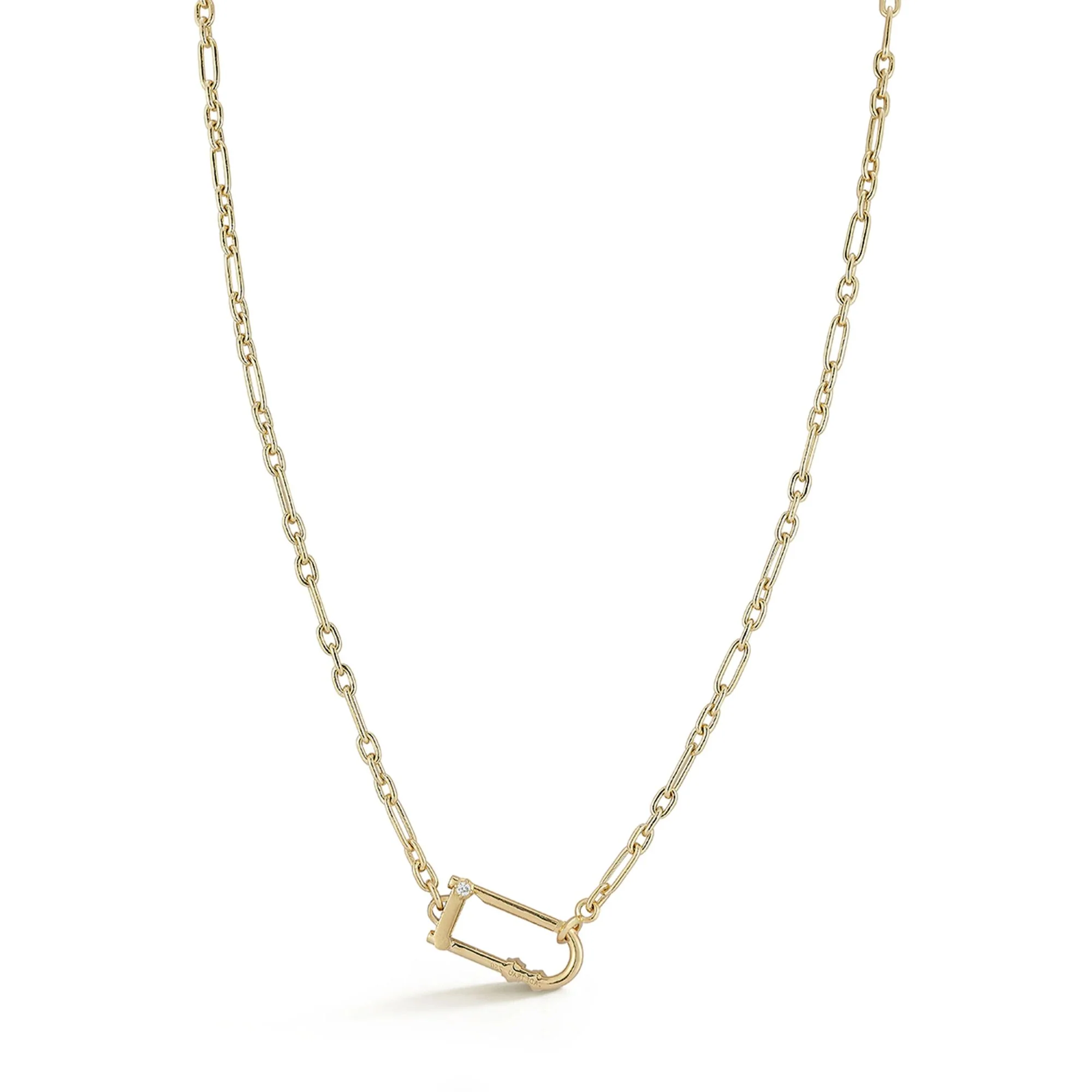 Petite Diamond Georgie Lock Necklace - Image 2