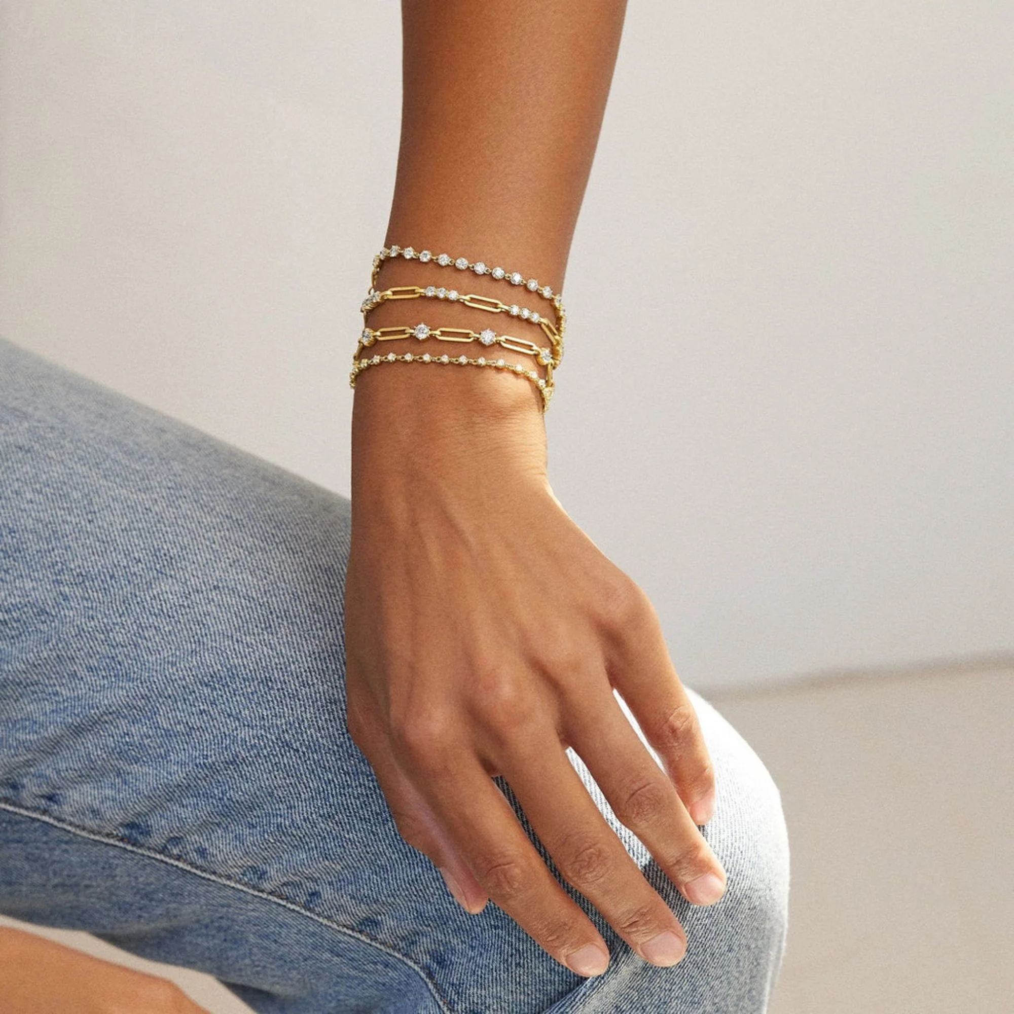 Pia Diamond Link Chain Bracelet - Image 2