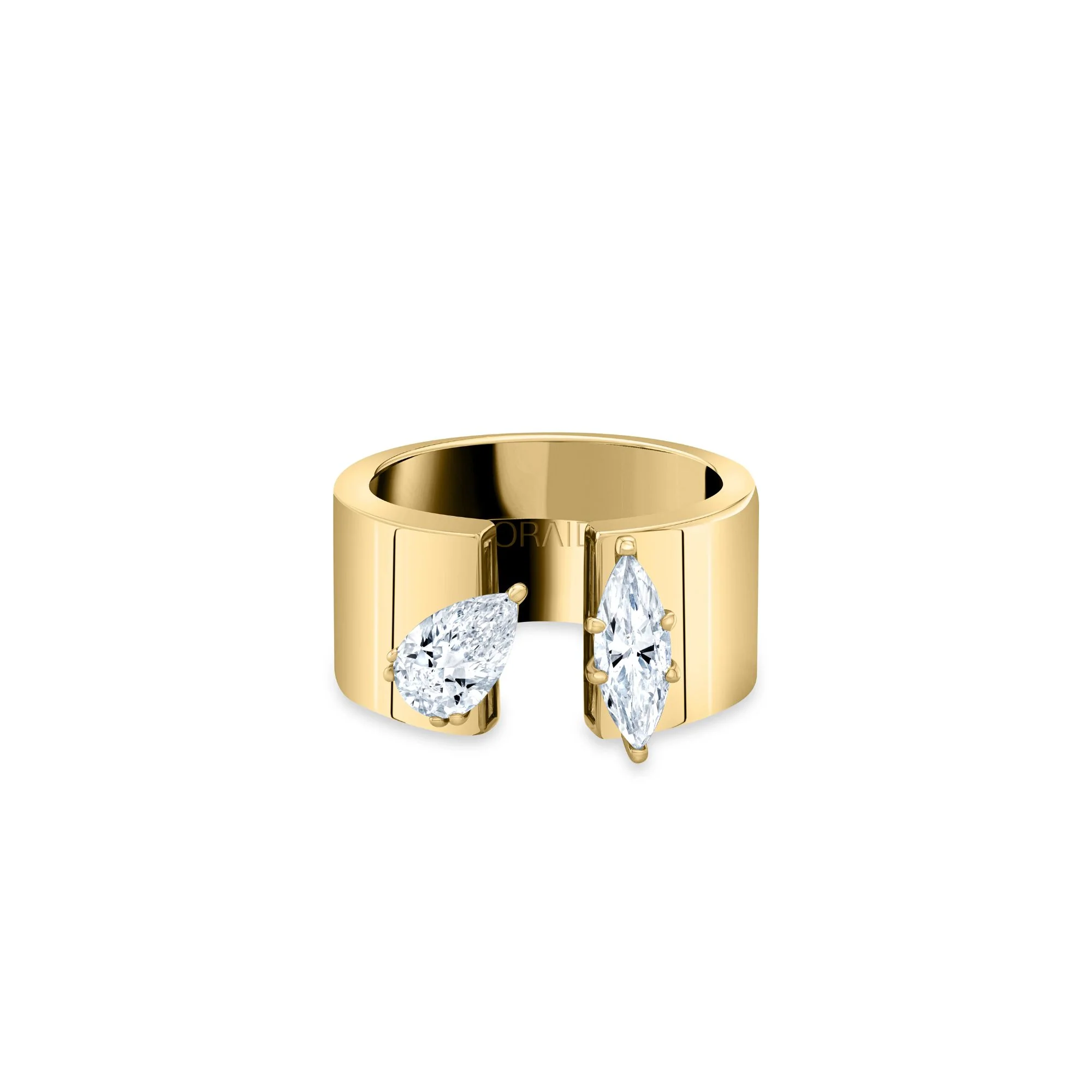 Retro Pear & Marquise Diamond Ring - Image 3