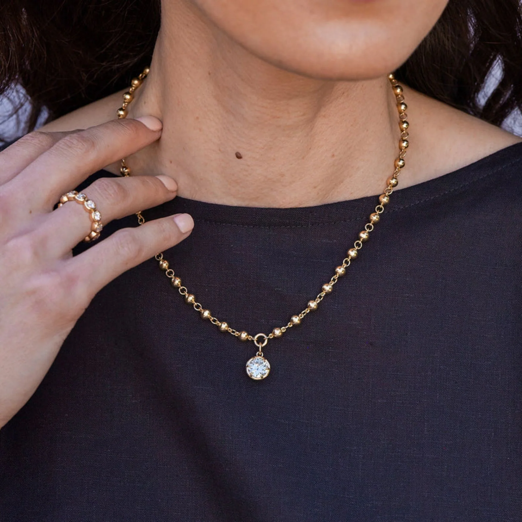 Samara Old European-Cut Diamond Necklace - Image 3