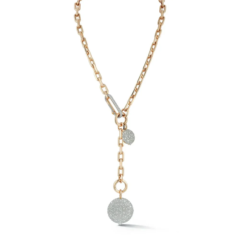 Saxon Chain Link Necklace with Diamond Clasp - Image 3