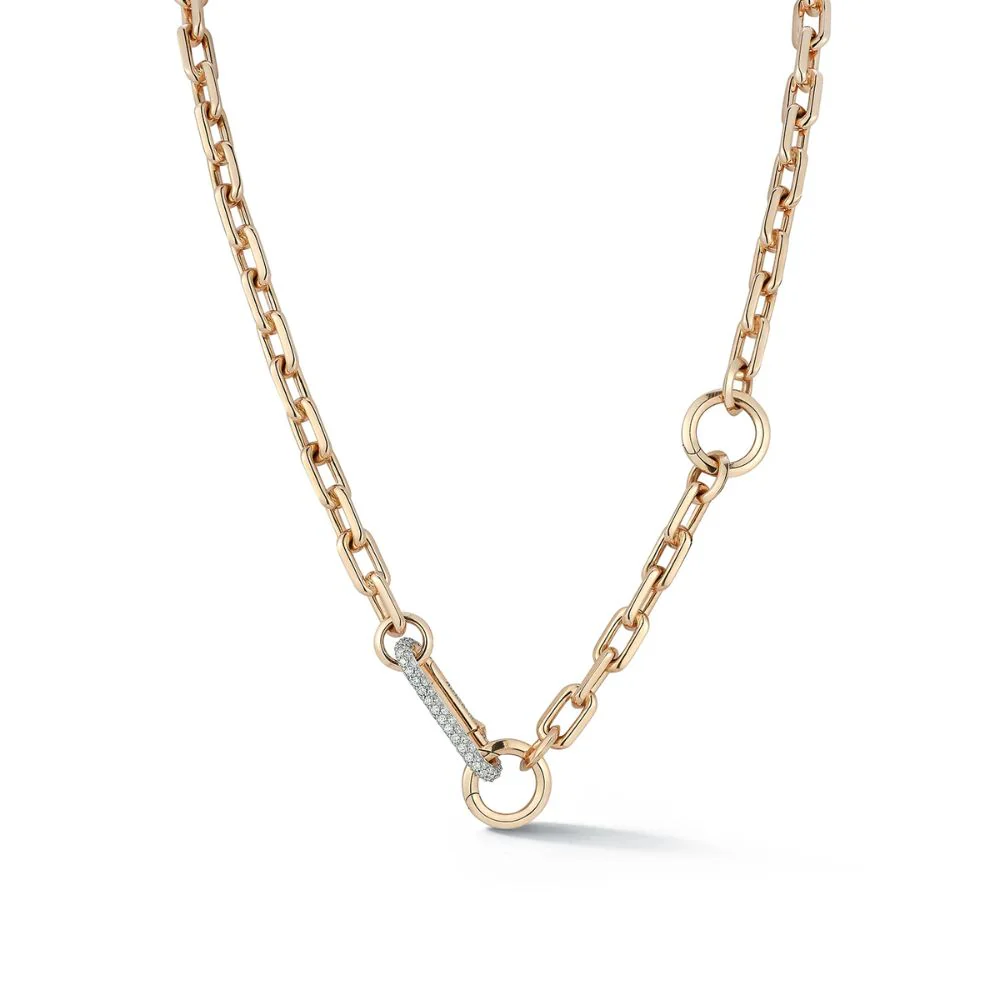Saxon Chain Link Necklace with Diamond Clasp - Image 4